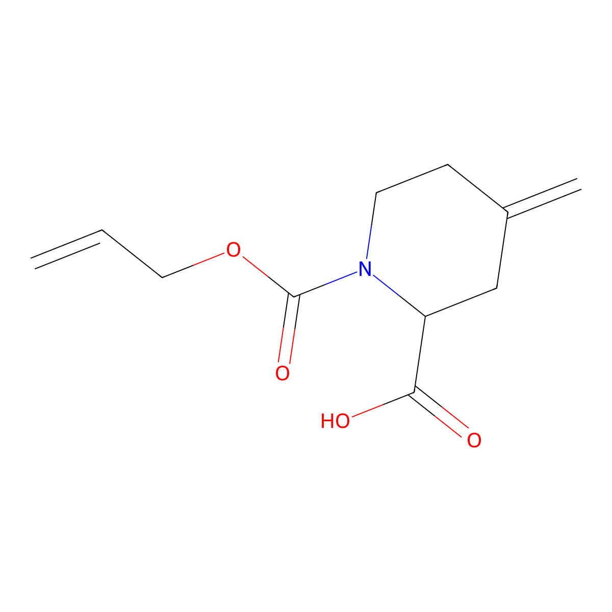 4-Methylidene-1-[(prop-2-en-1-yloxy)carbonyl]piperidine-2-carboxylic acid molecular structure, CAS 2913400-56-1