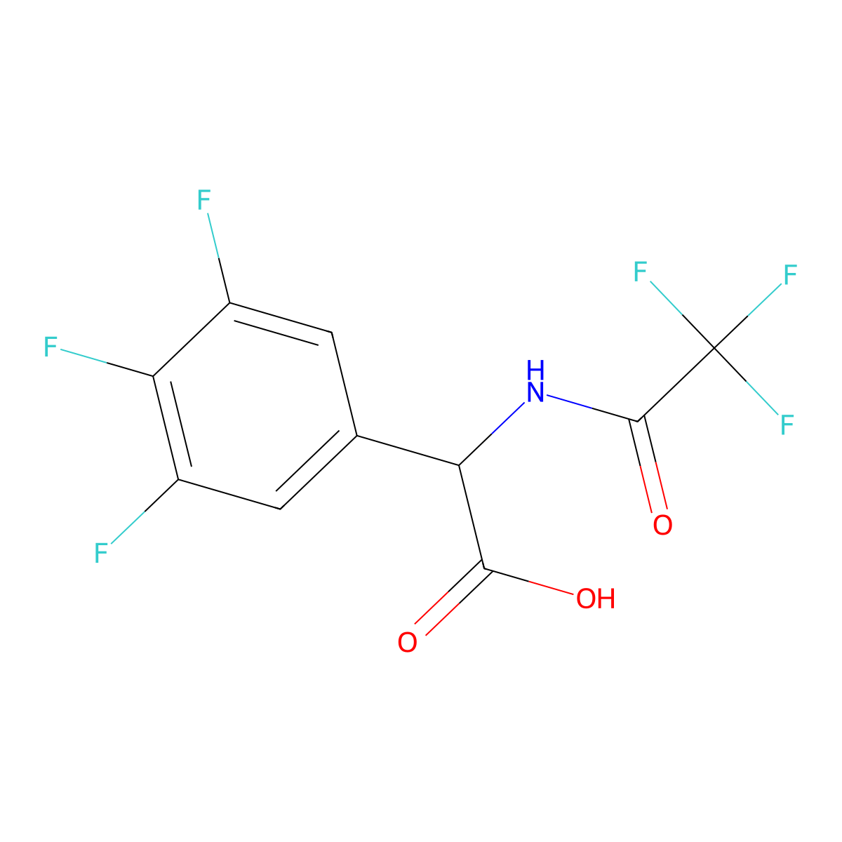 2-(2,2,2-Trifluoroacetamido)-2-(3,4,5-trifluorophenyl)acetic acid molecular structure, CAS 2913400-59-4