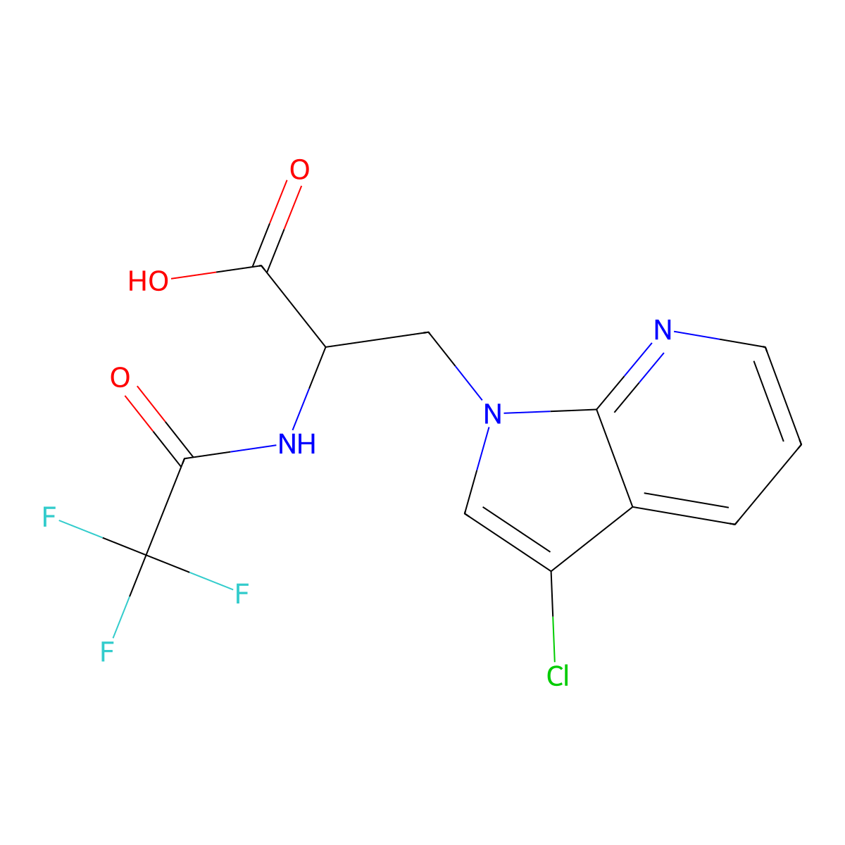 3-{3-chloro-1H-pyrrolo[2,3-b]pyridin-1-yl}-2-(2,2,2-trifluoroacetamido)propanoic acid molecular structure, CAS 2913400-90-3