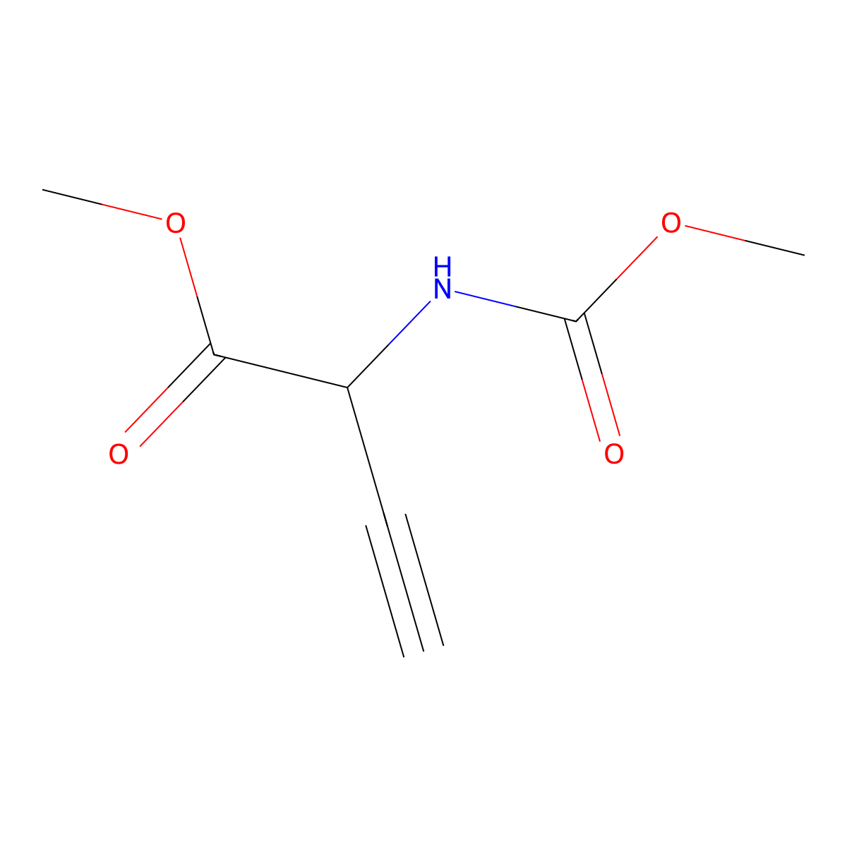 Methyl 2-[(methoxycarbonyl)amino]but-3-ynoate molecular structure, CAS 2913401-41-7