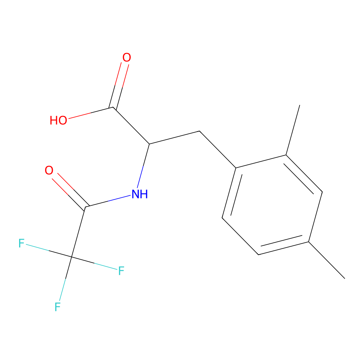 3-(2,4-Dimethylphenyl)-2-(2,2,2-trifluoroacetamido)propanoic acid molecular structure, CAS 2913401-46-2
