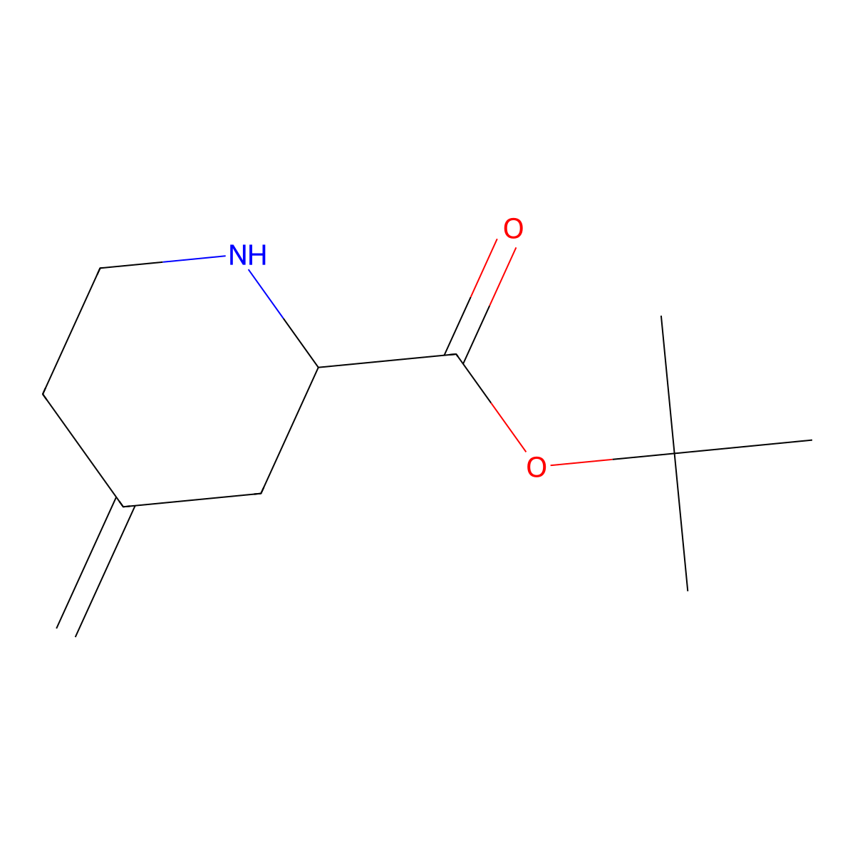 Tert-butyl 4-methylidenepiperidine-2-carboxylate molecular structure, CAS 2913401-62-2