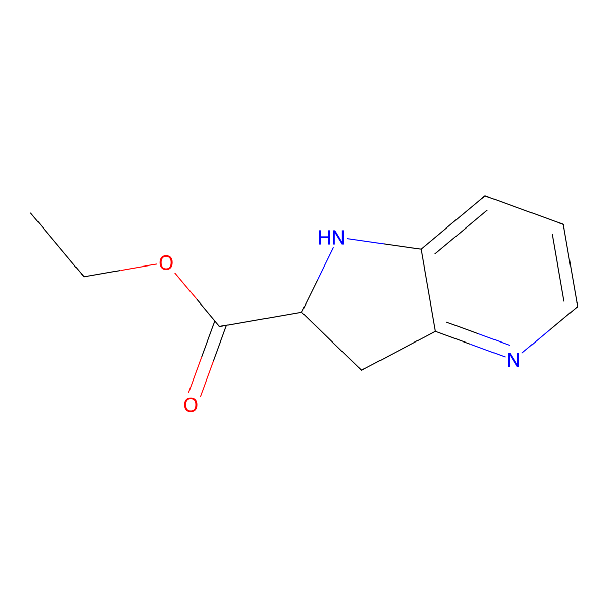 ethyl 1H,2H,3H-pyrrolo[3,2-b]pyridine-2-carboxylate molecular structure, CAS 2913401-64-4