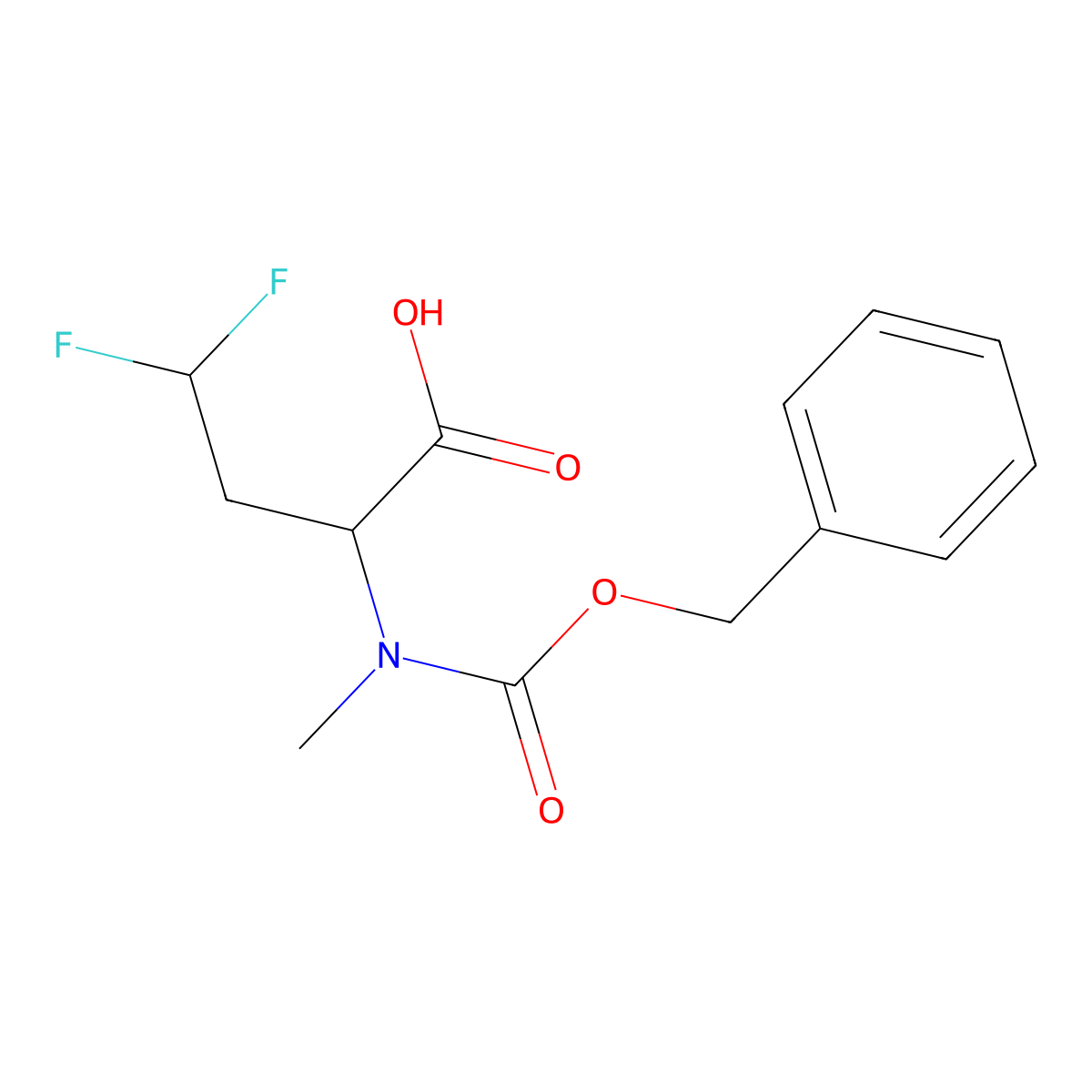 2-{[(Benzyloxy)carbonyl](methyl)amino}-4,4-difluorobutanoic acid molecular structure, CAS 2913401-77-9