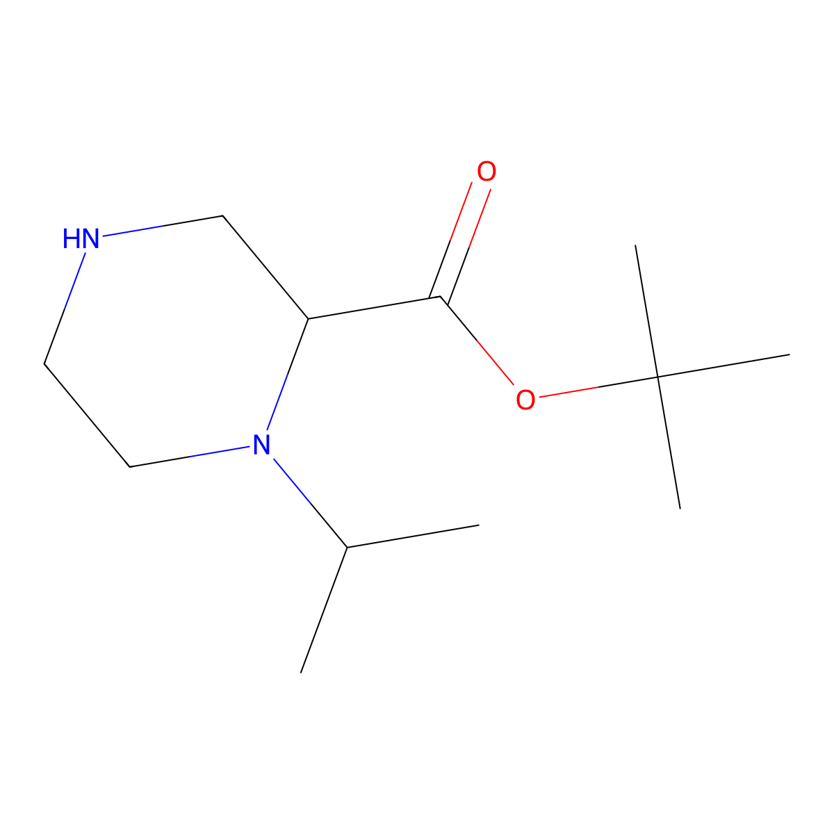 Tert-butyl 1-(propan-2-yl)piperazine-2-carboxylate molecular structure, CAS 2913401-79-1