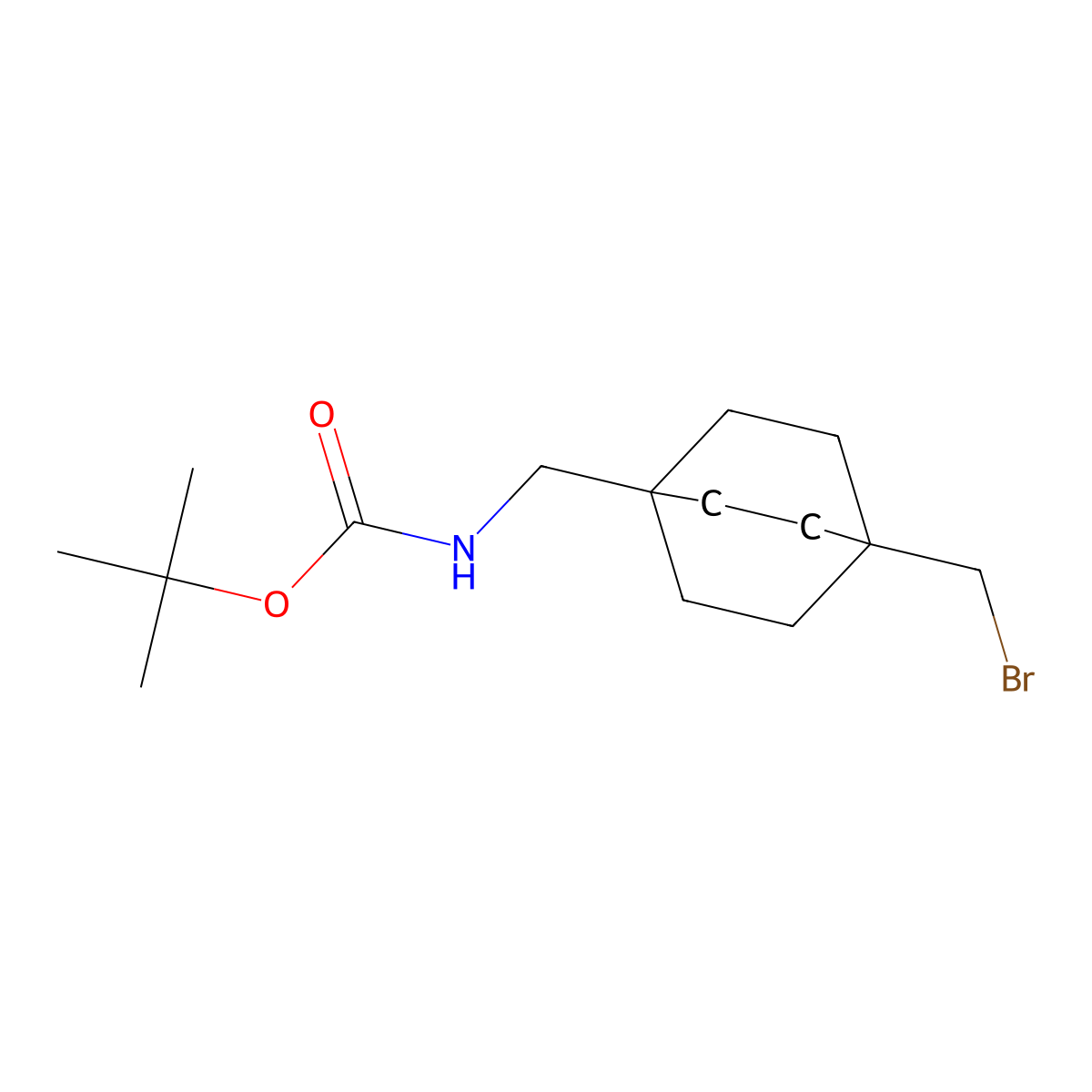 tert-butyl N-{[4-(bromomethyl)bicyclo[2.2.2]octan-1-yl]methyl}carbamate molecular structure, CAS 2913401-97-3