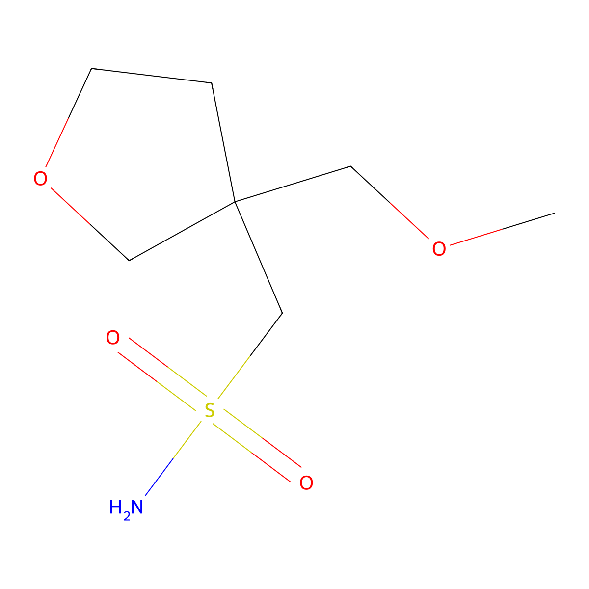 [3-(Methoxymethyl)oxolan-3-yl]methanesulfonamide molecular structure, CAS 2913402-06-7