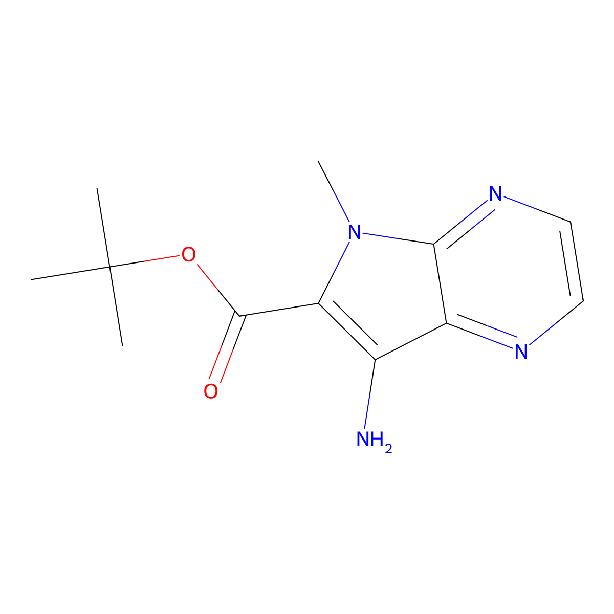 tert-butyl 7-amino-5-methyl-5H-pyrrolo[2,3-b]pyrazine-6-carboxylate molecular structure, CAS 2913402-21-6