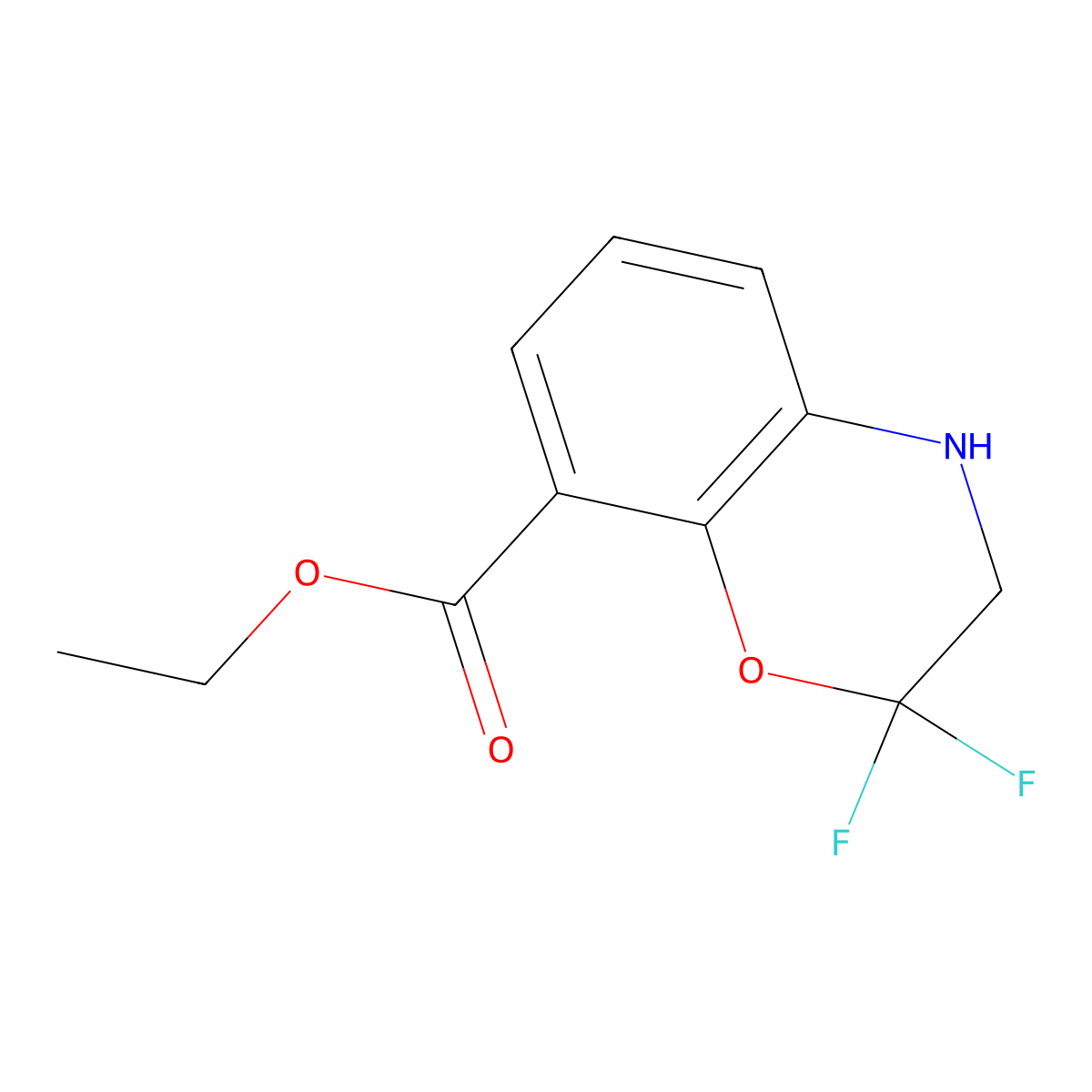 ethyl 2,2-difluoro-3,4-dihydro-2H-1,4-benzoxazine-8-carboxylate molecular structure, CAS 2913402-24-9