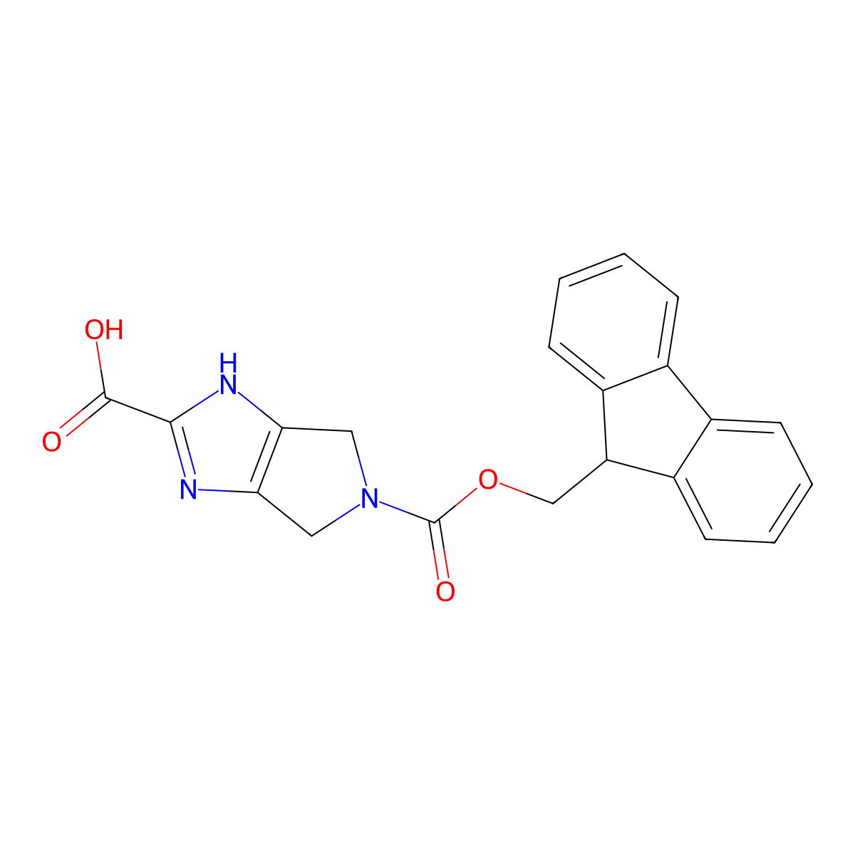 5-{[(9H-fluoren-9-yl)methoxy]carbonyl}-1H,4H,5H,6H-pyrrolo[3,4-d]imidazole-2-carboxylic acid molecular structure, CAS 2913402-26-1