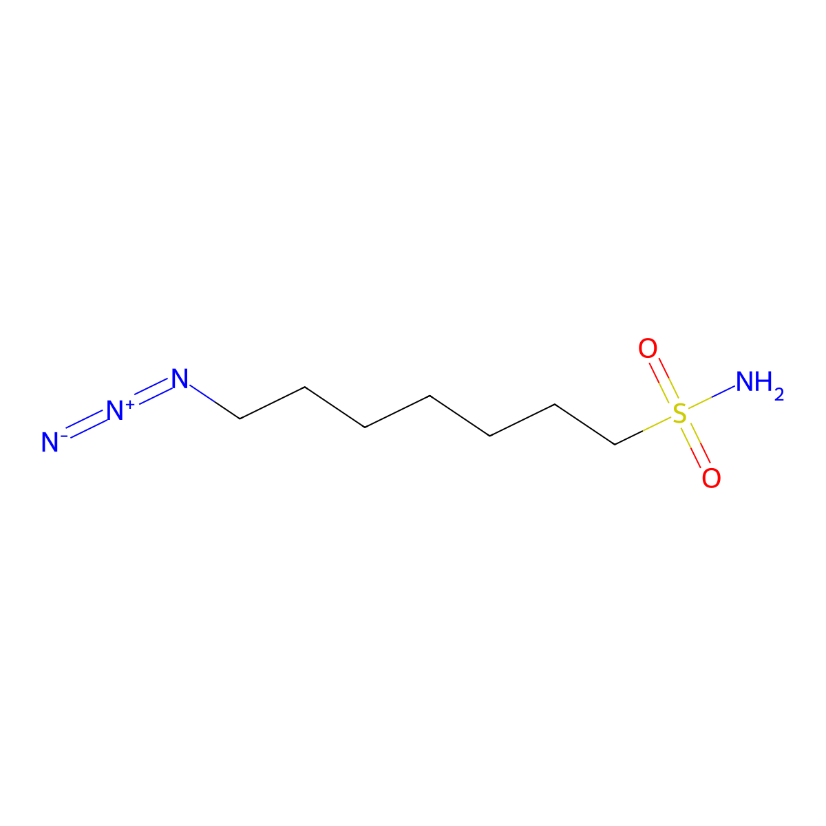 7-Azidoheptane-1-sulfonamide molecular structure, CAS 2913402-52-3