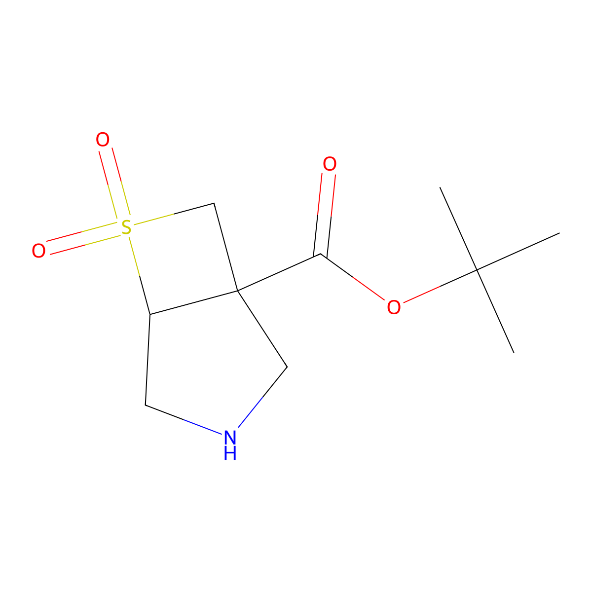 Tert-butyl 6,6-dioxo-6lambda6-thia-3-azabicyclo[3.2.0]heptane-1-carboxylate molecular structure, CAS 2913402-62-5