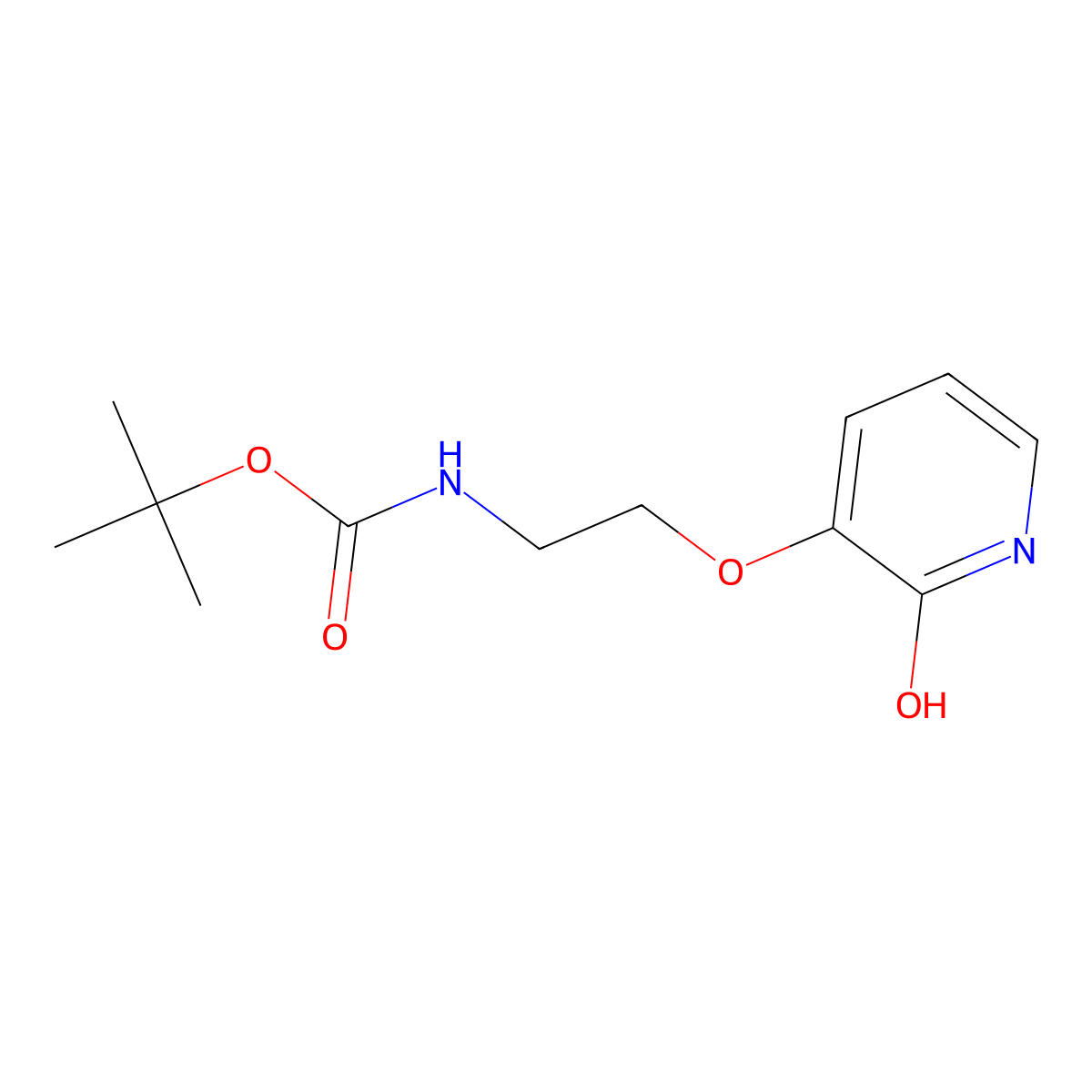 tert-butyl N-{2-[(2-hydroxypyridin-3-yl)oxy]ethyl}carbamate molecular structure, CAS 2913402-74-9