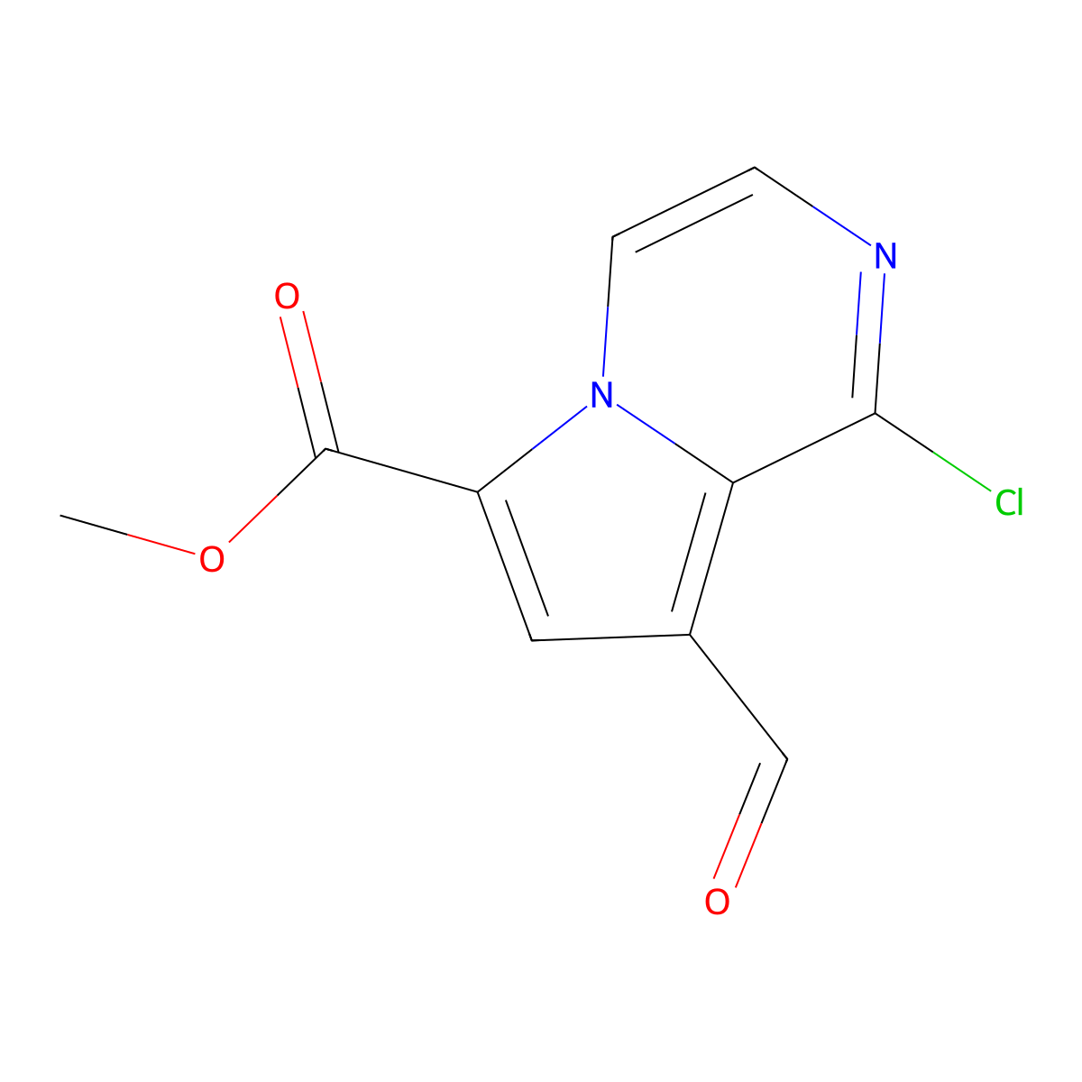 Methyl 1-chloro-8-formylpyrrolo[1,2-a]pyrazine-6-carboxylate molecular structure, CAS 2913402-89-6