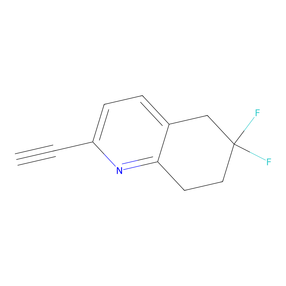2-Ethynyl-6,6-difluoro-5,6,7,8-tetrahydroquinoline molecular structure, CAS 2913402-91-0