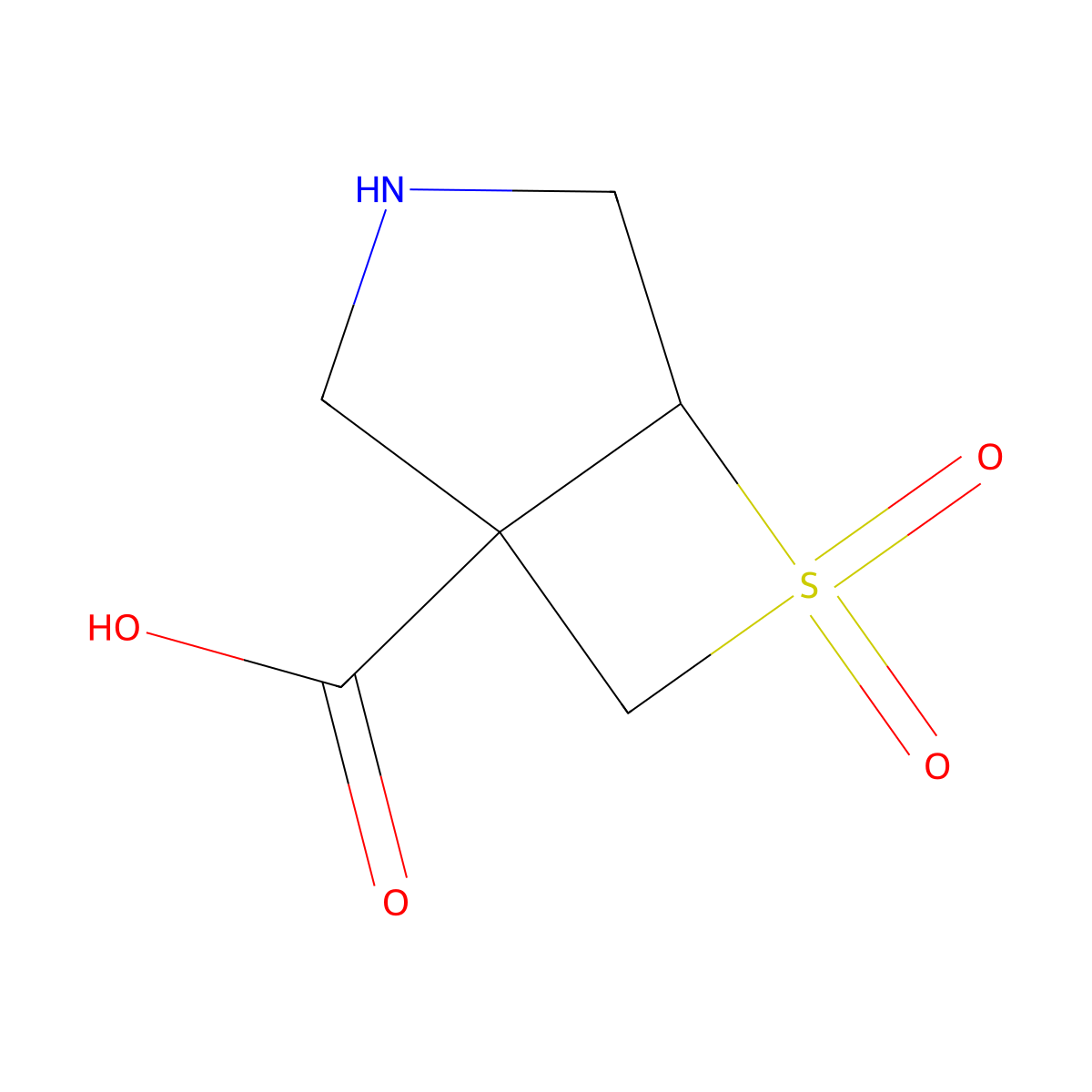 6,6-Dioxo-6lambda6-thia-3-azabicyclo[3.2.0]heptane-1-carboxylic acid molecular structure, CAS 2913402-92-1