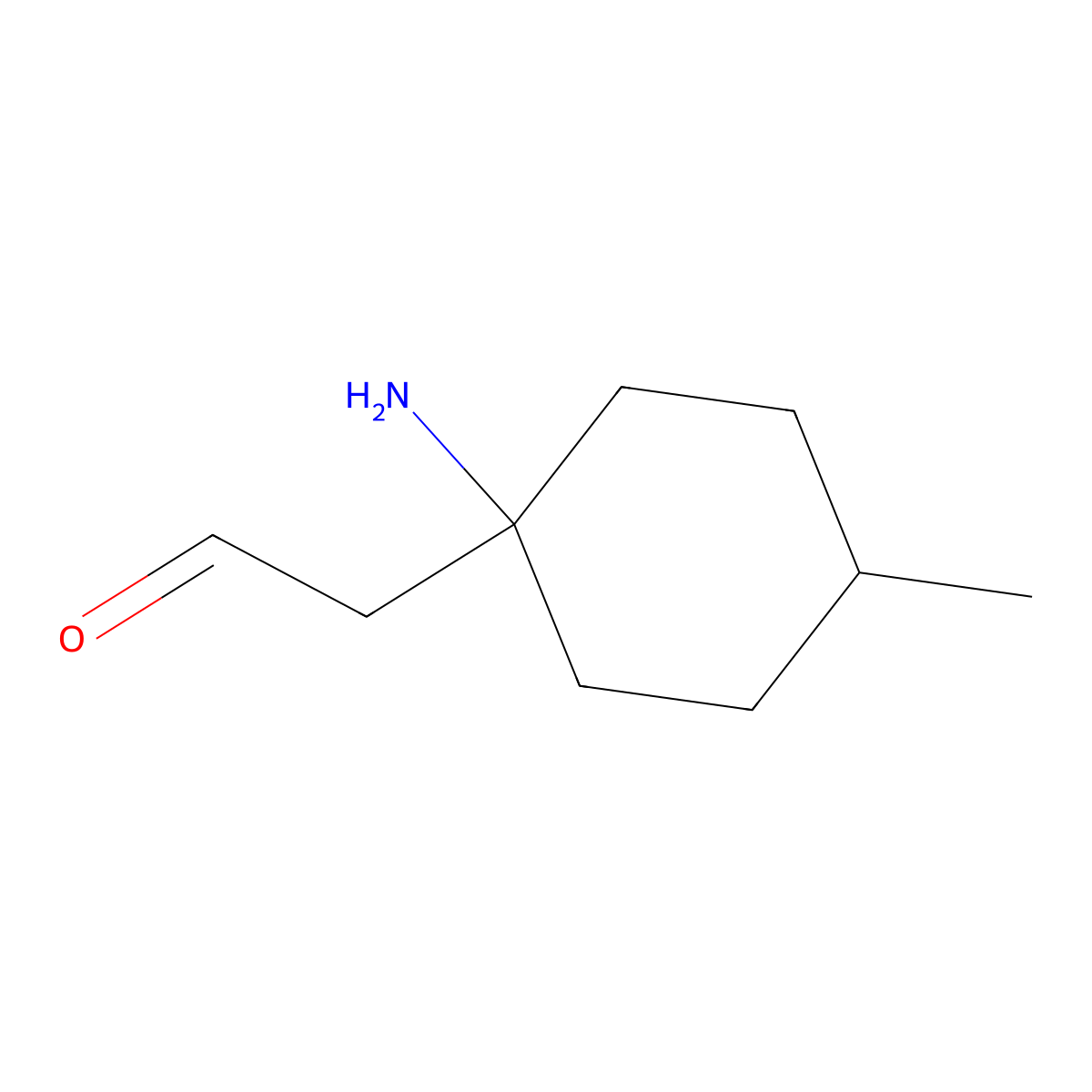 2-(1-Amino-4-methylcyclohexyl)acetaldehyde molecular structure, CAS 2913403-00-4