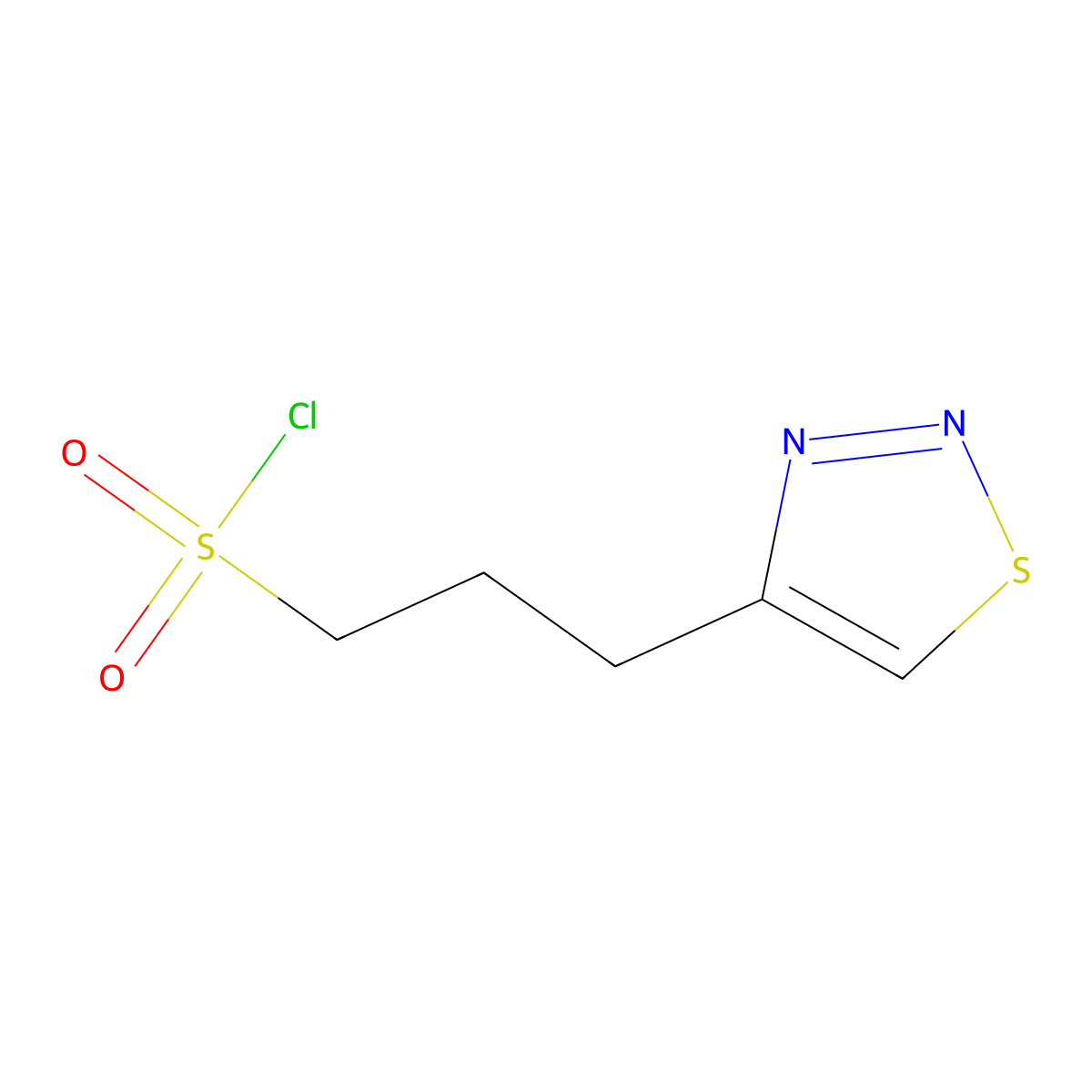 3-(1,2,3-Thiadiazol-4-yl)propane-1-sulfonyl chloride molecular structure, CAS 2913403-09-3