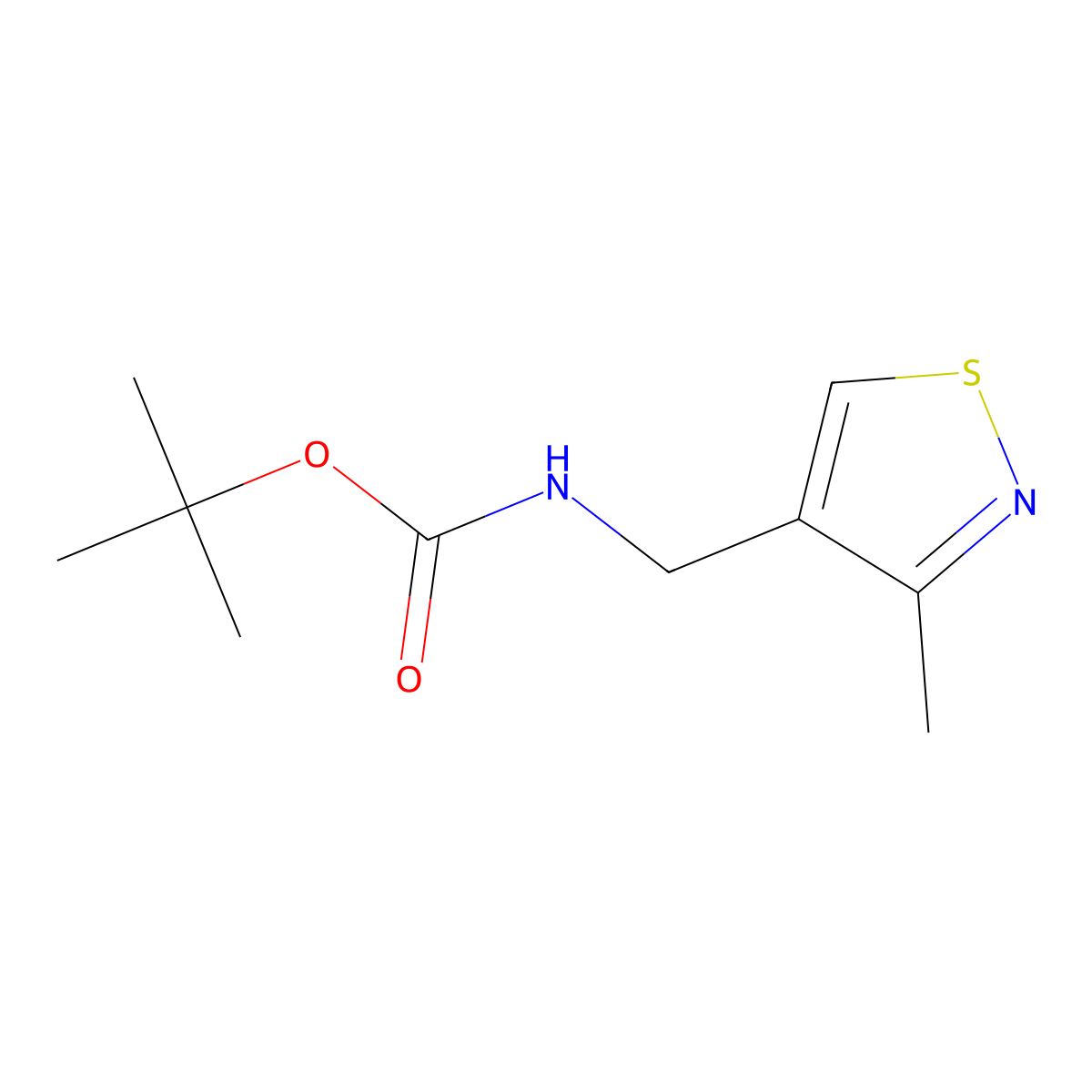 tert-butyl N-[(3-methyl-1,2-thiazol-4-yl)methyl]carbamate molecular structure, CAS 2913403-11-7