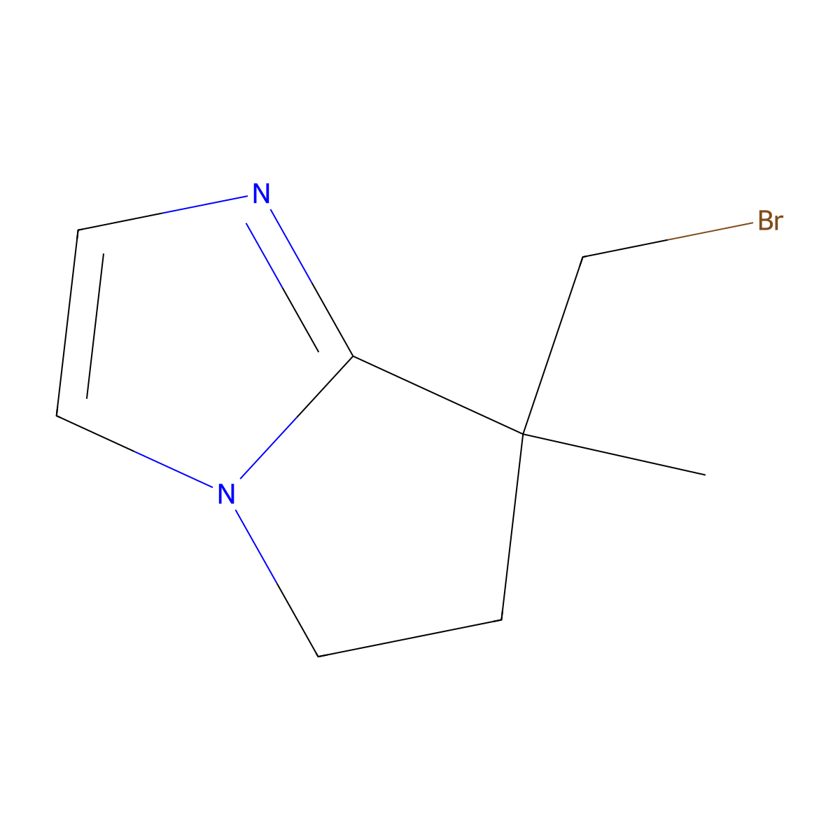 7-(bromomethyl)-7-methyl-5H,6H,7H-pyrrolo[1,2-a]imidazole molecular structure, CAS 2913403-14-0