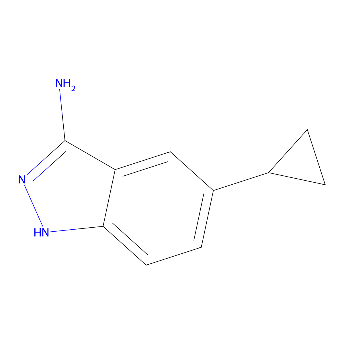 5-cyclopropyl-1H-indazol-3-amine molecular structure, CAS 2913403-25-3