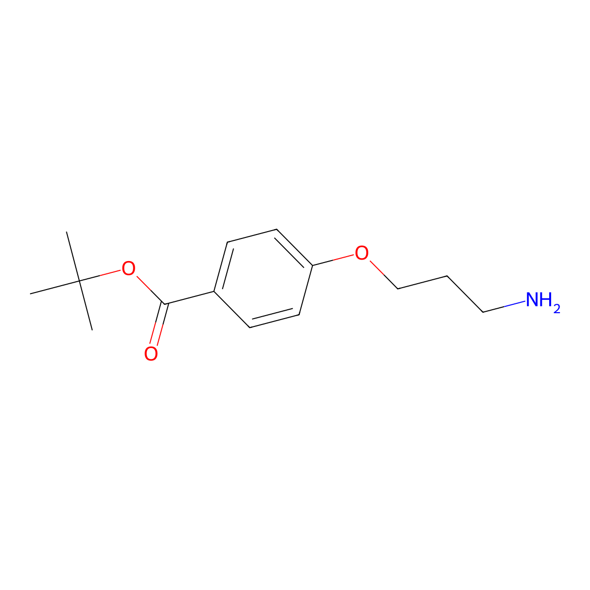 Tert-butyl 4-(3-aminopropoxy)benzoate molecular structure, CAS 2913403-26-4