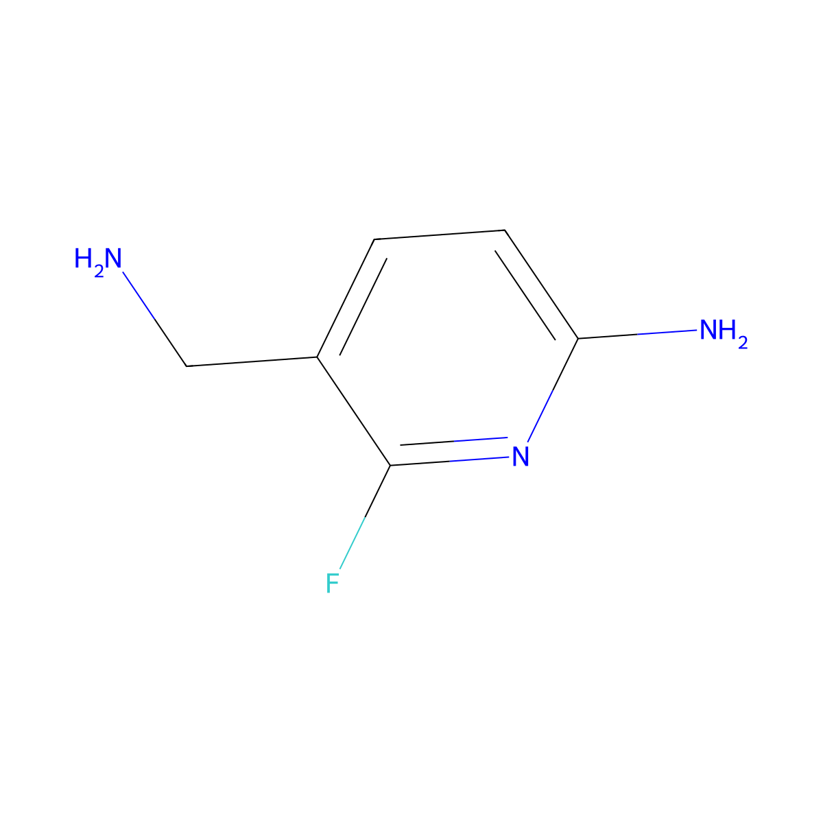 5-(Aminomethyl)-6-fluoropyridin-2-amine molecular structure, CAS 2913403-39-9