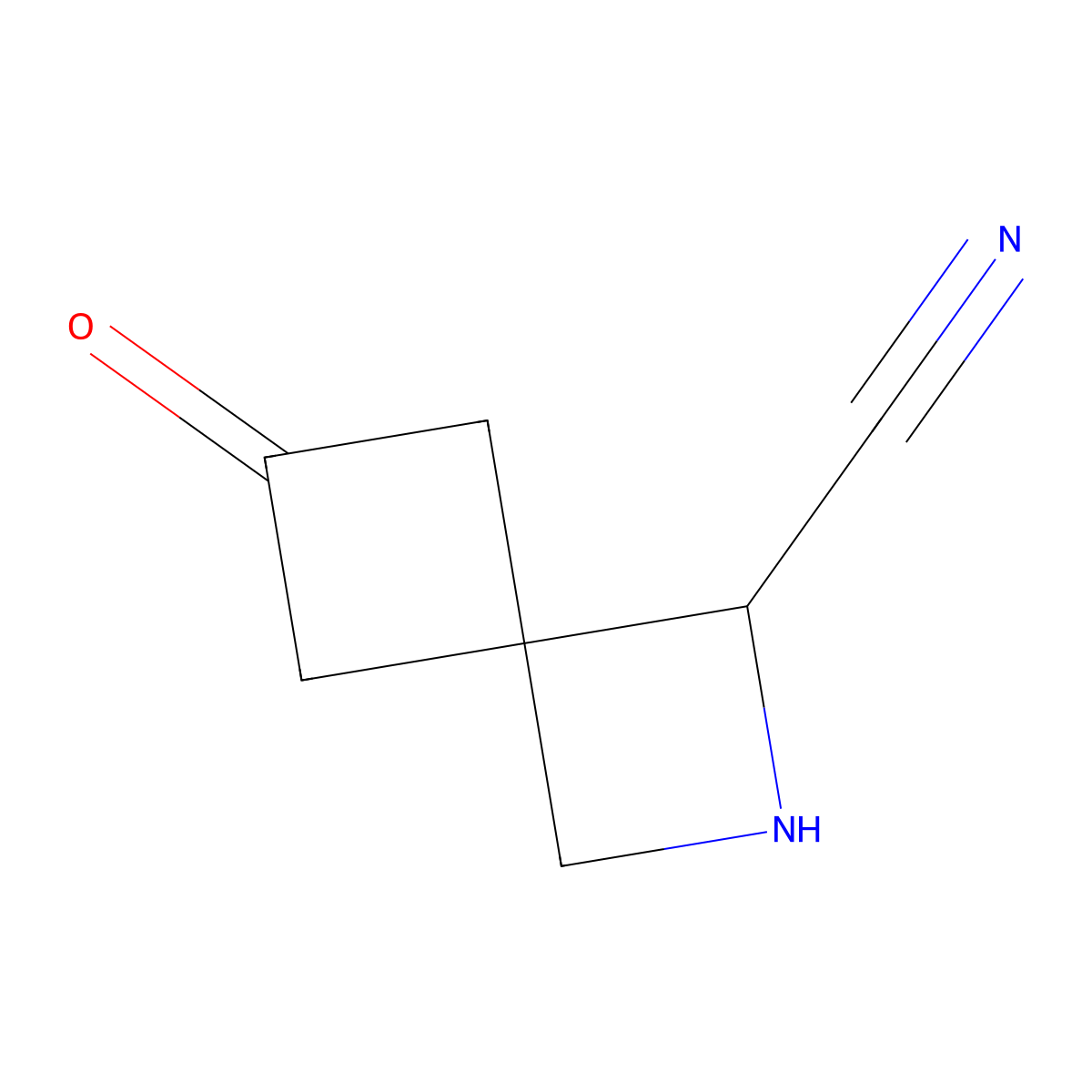 6-Oxo-2-azaspiro[3.3]heptane-1-carbonitrile molecular structure, CAS 2913403-44-6