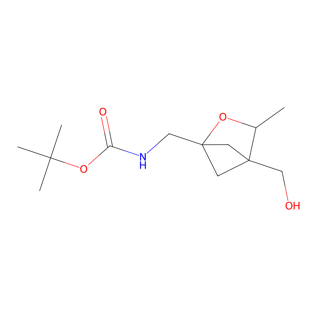 tert-butyl N-{[4-(hydroxymethyl)-3-methyl-2-oxabicyclo[2.1.1]hexan-1-yl]methyl}carbamate molecular structure, CAS 2913403-65-1
