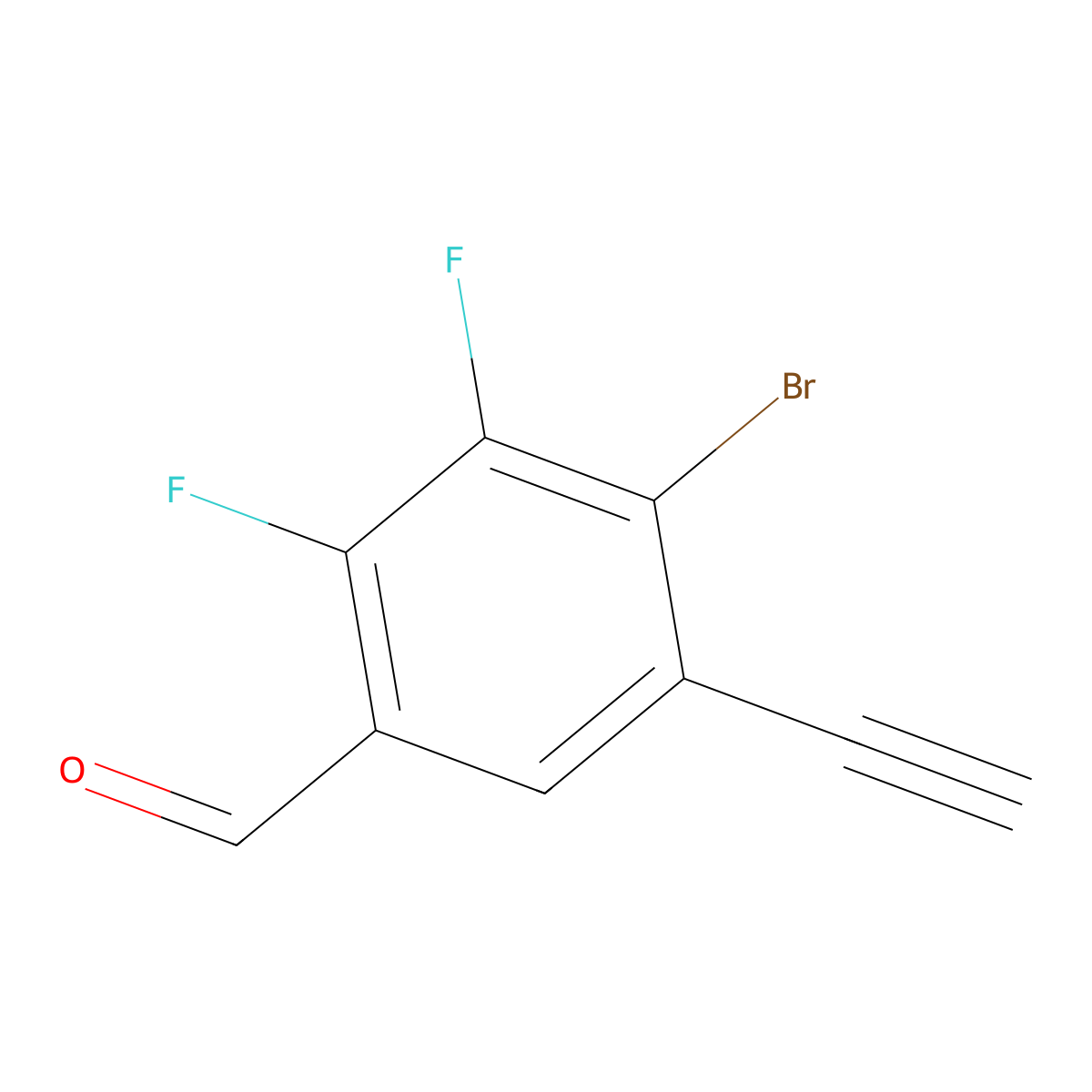 4-Bromo-5-ethynyl-2,3-difluorobenzaldehyde molecular structure, CAS 2913403-91-3