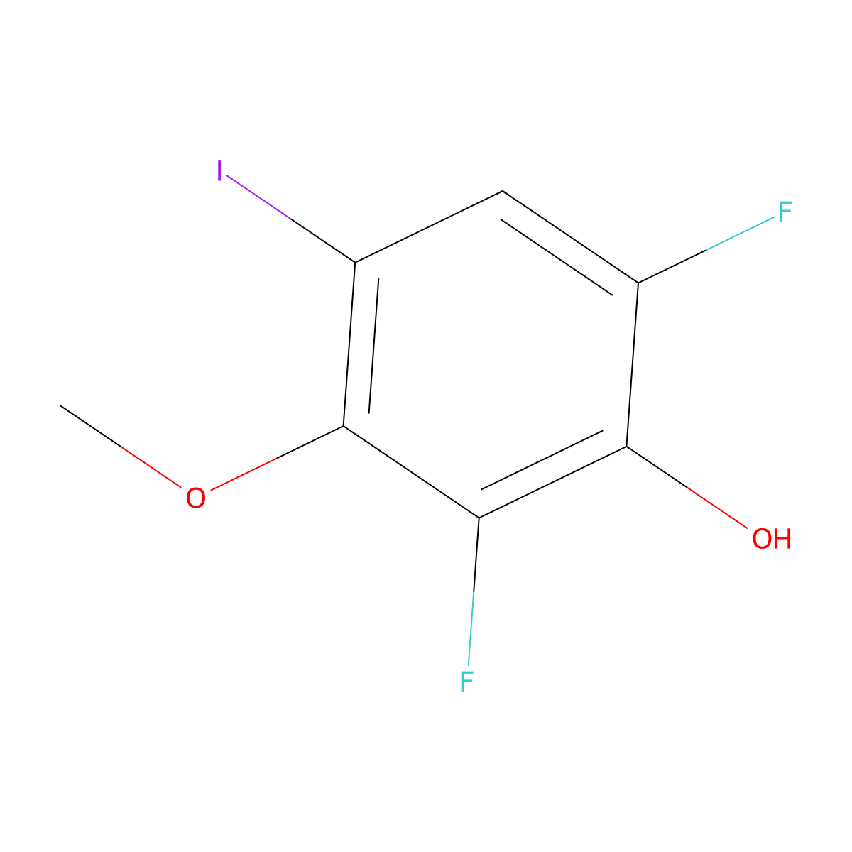 2,6-Difluoro-4-iodo-3-methoxyphenol molecular structure, CAS 2913403-93-5