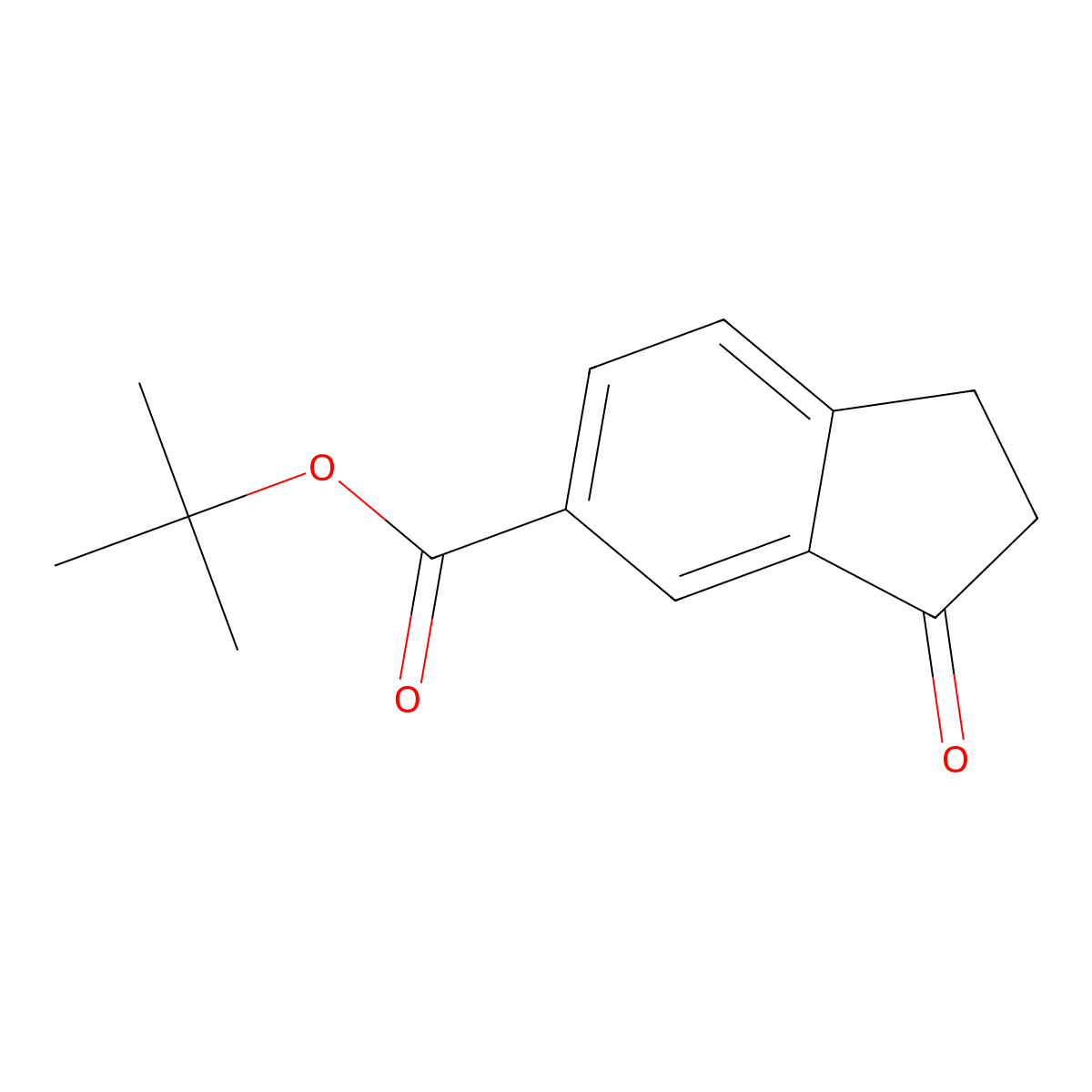 tert-butyl 3-oxo-2,3-dihydro-1H-indene-5-carboxylate molecular structure, CAS 2913404-13-2