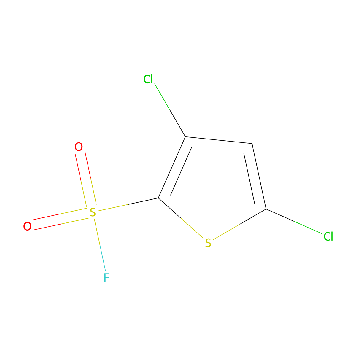 3,5-Dichlorothiophene-2-sulfonyl fluoride molecular structure, CAS 2913404-19-8