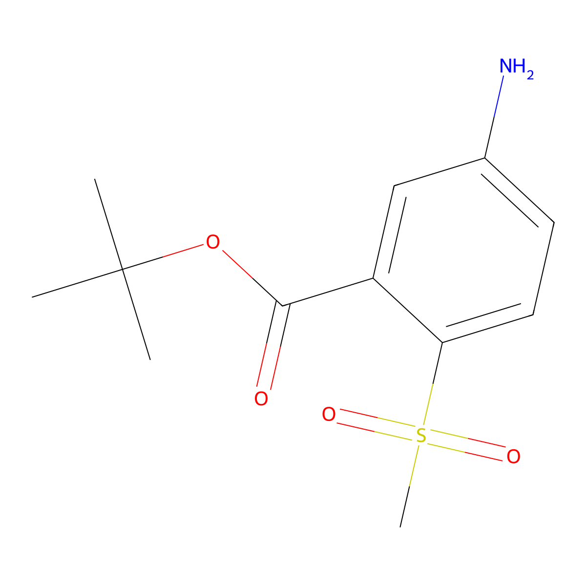 Tert-butyl 5-amino-2-methanesulfonylbenzoate molecular structure, CAS 2913404-27-8