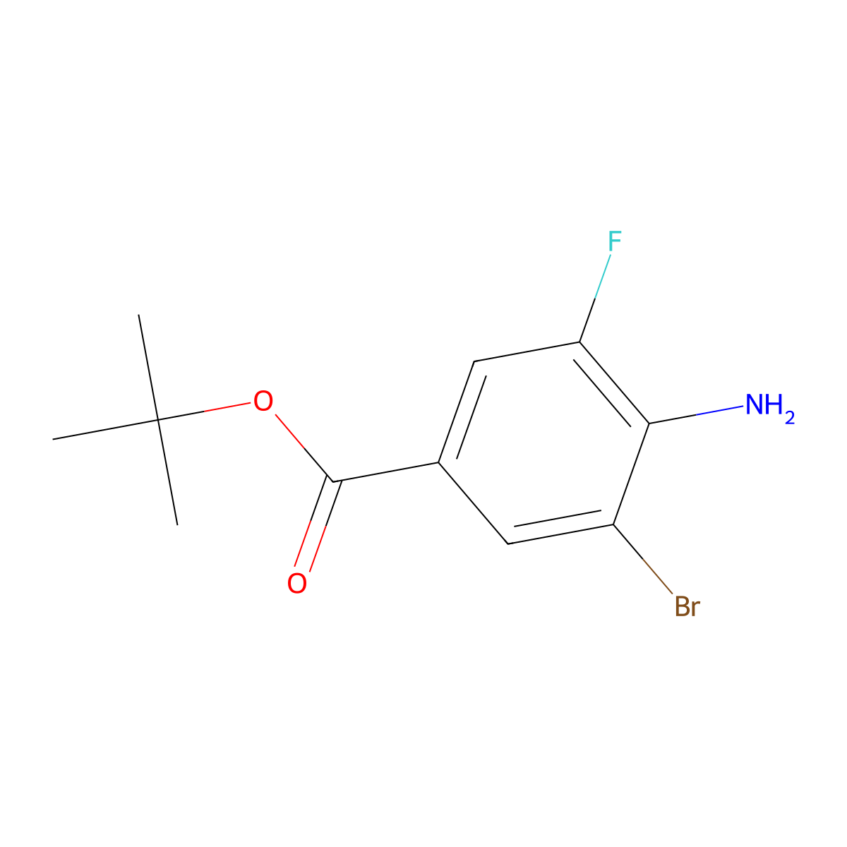 Tert-butyl 4-amino-3-bromo-5-fluorobenzoate molecular structure, CAS 2913404-36-9