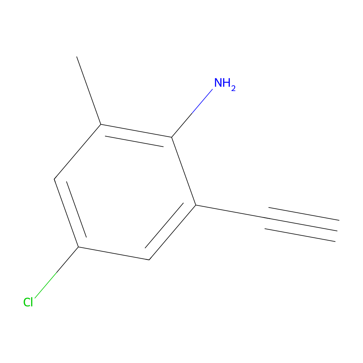4-Chloro-2-ethynyl-6-methylaniline molecular structure, CAS 2913404-41-6