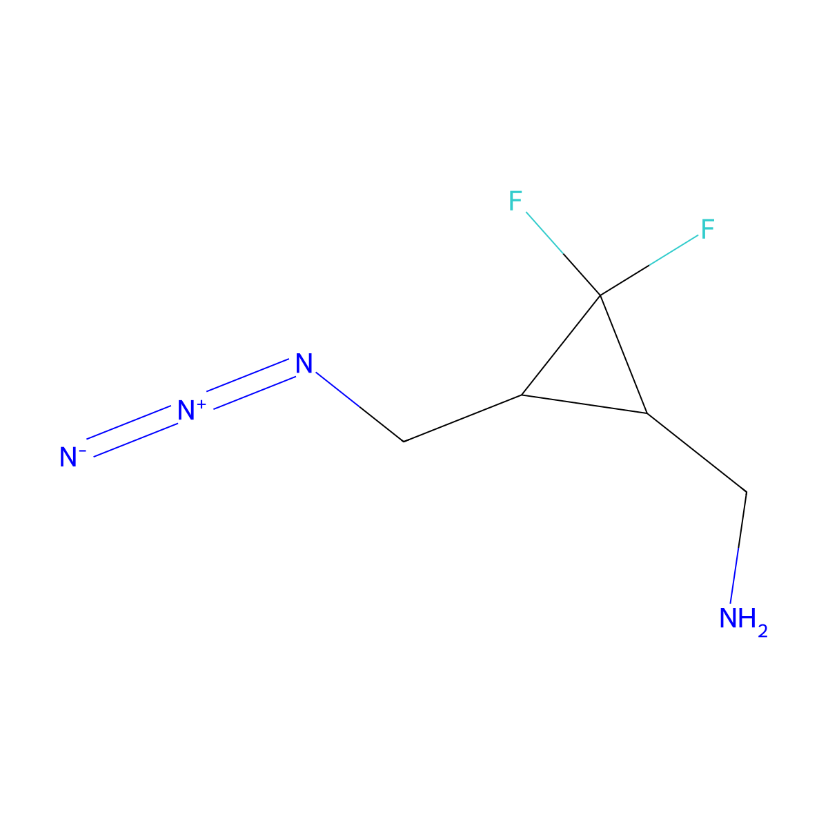1-[3-(Azidomethyl)-2,2-difluorocyclopropyl]methanamine molecular structure, CAS 2913404-45-0
