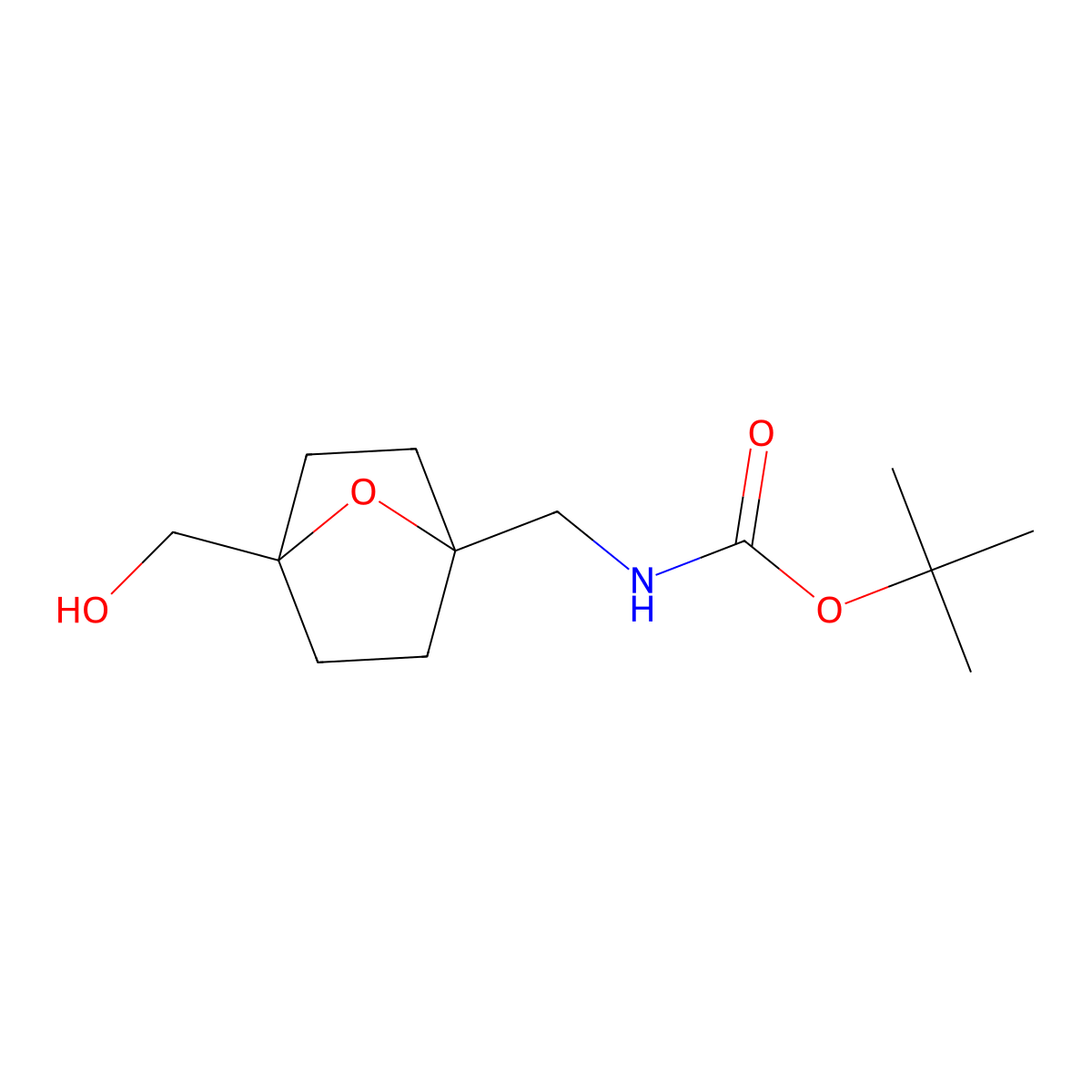 tert-butyl N-{[4-(hydroxymethyl)-7-oxabicyclo[2.2.1]heptan-1-yl]methyl}carbamate molecular structure, CAS 2913404-53-0