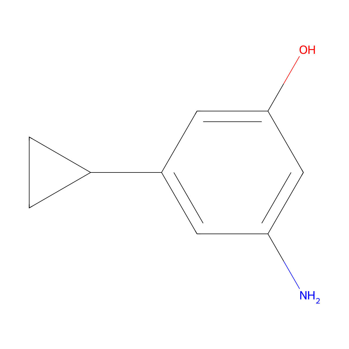 3-Amino-5-cyclopropylphenol molecular structure, CAS 2913404-71-2