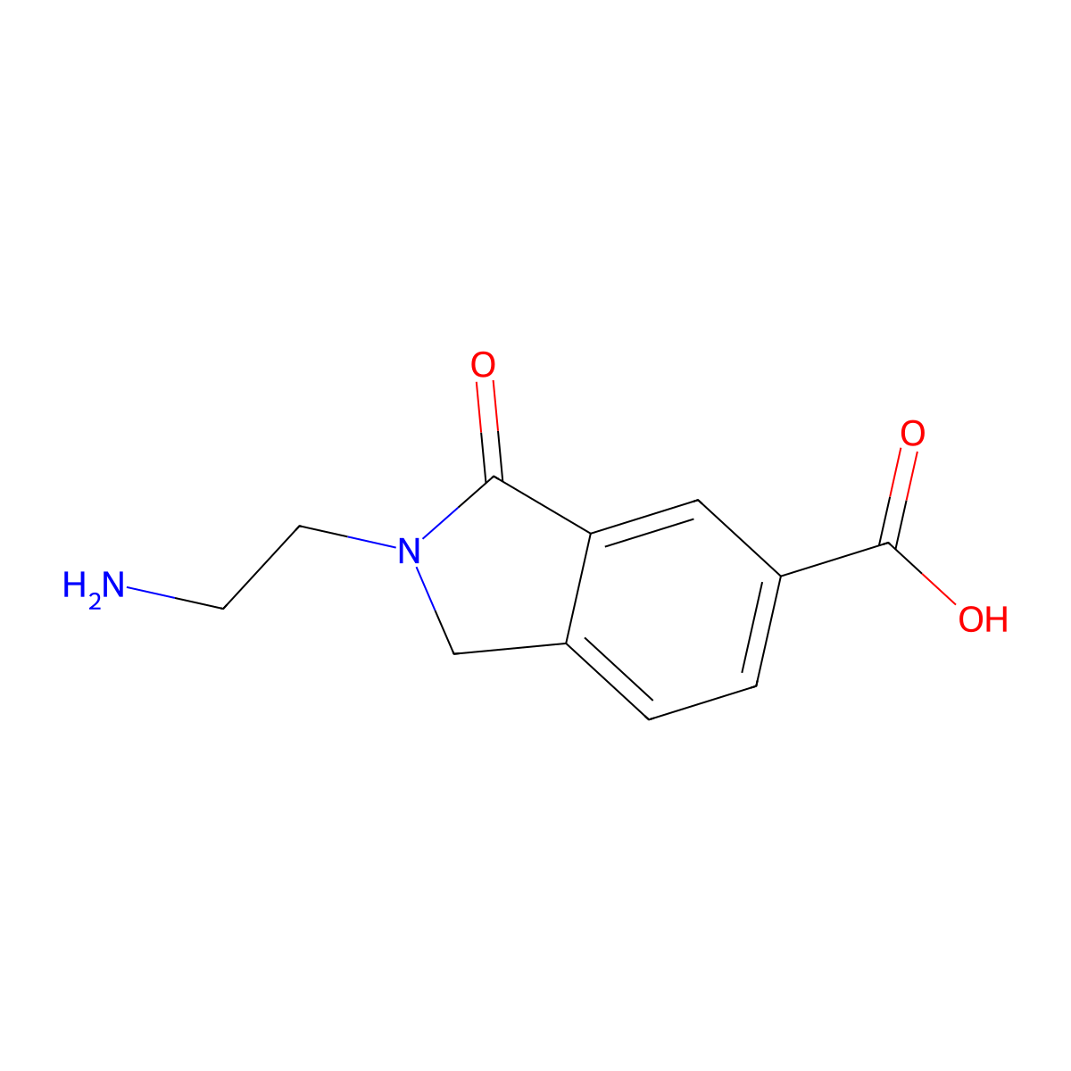 2-(2-aminoethyl)-3-oxo-2,3-dihydro-1H-isoindole-5-carboxylic acid molecular structure, CAS 2913404-72-3
