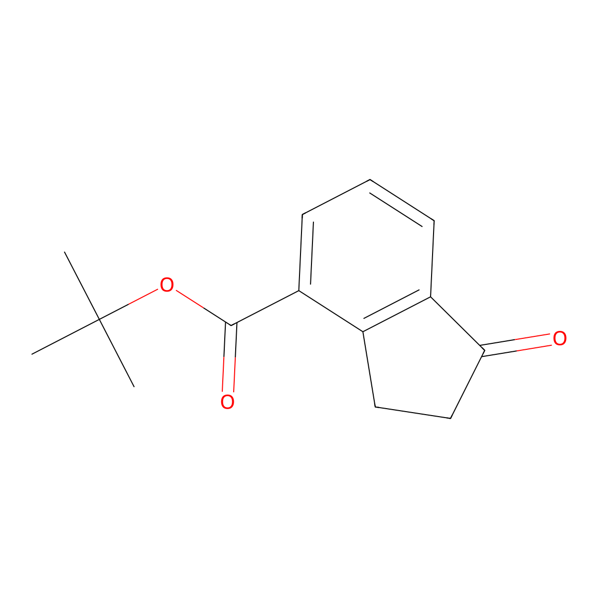 tert-butyl 1-oxo-2,3-dihydro-1H-indene-4-carboxylate molecular structure, CAS 2913404-75-6
