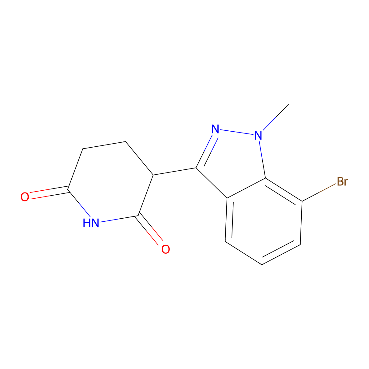 3-(7-bromo-1-methyl-1H-indazol-3-yl)piperidine-2,6-dione molecular structure, CAS 2913404-80-3