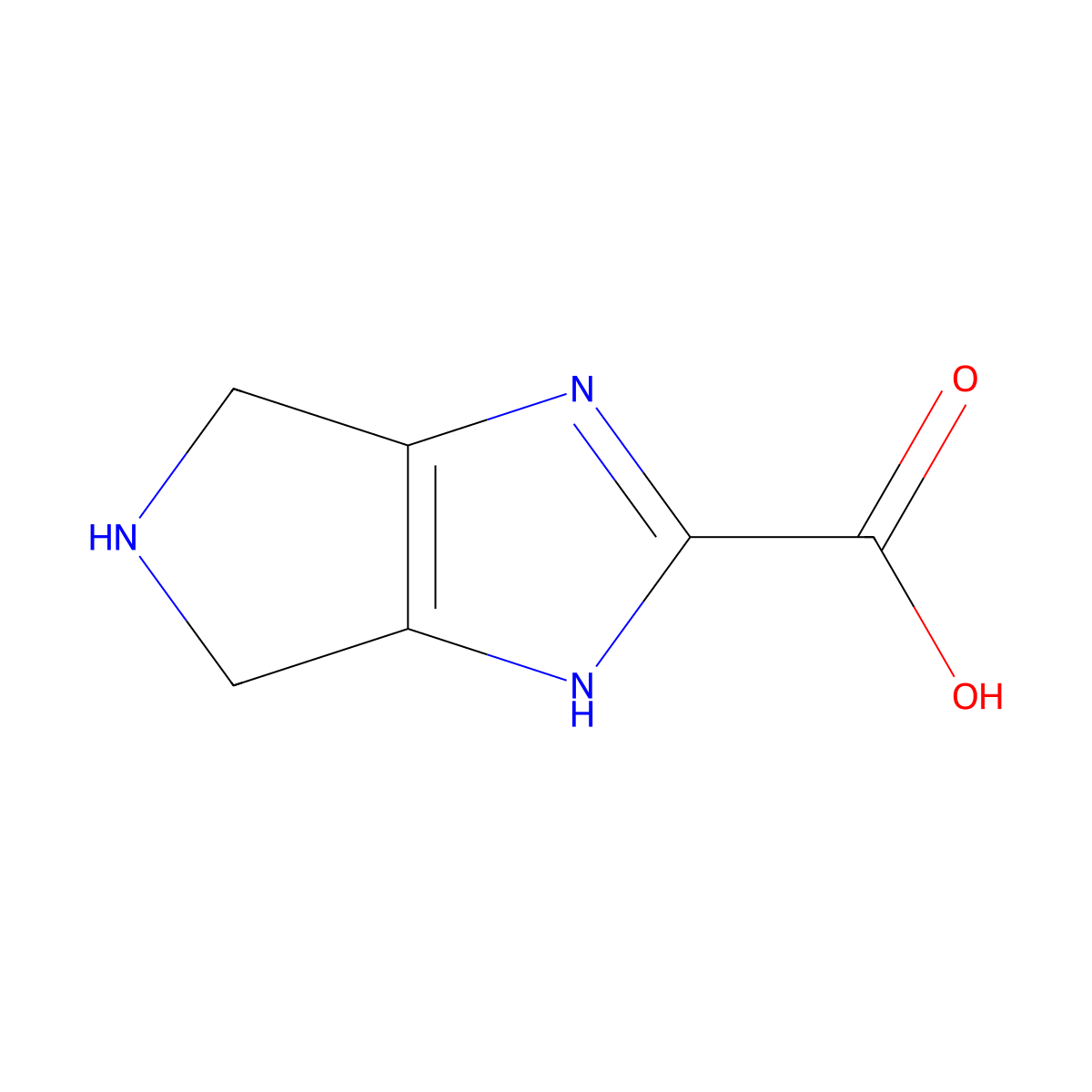 1H,4H,5H,6H-pyrrolo[3,4-d]imidazole-2-carboxylic acid molecular structure, CAS 2913405-07-7