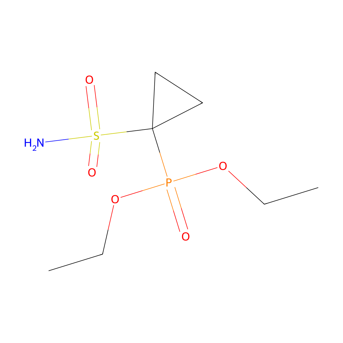 Diethyl (1-sulfamoylcyclopropyl)phosphonate molecular structure, CAS 2913405-17-9