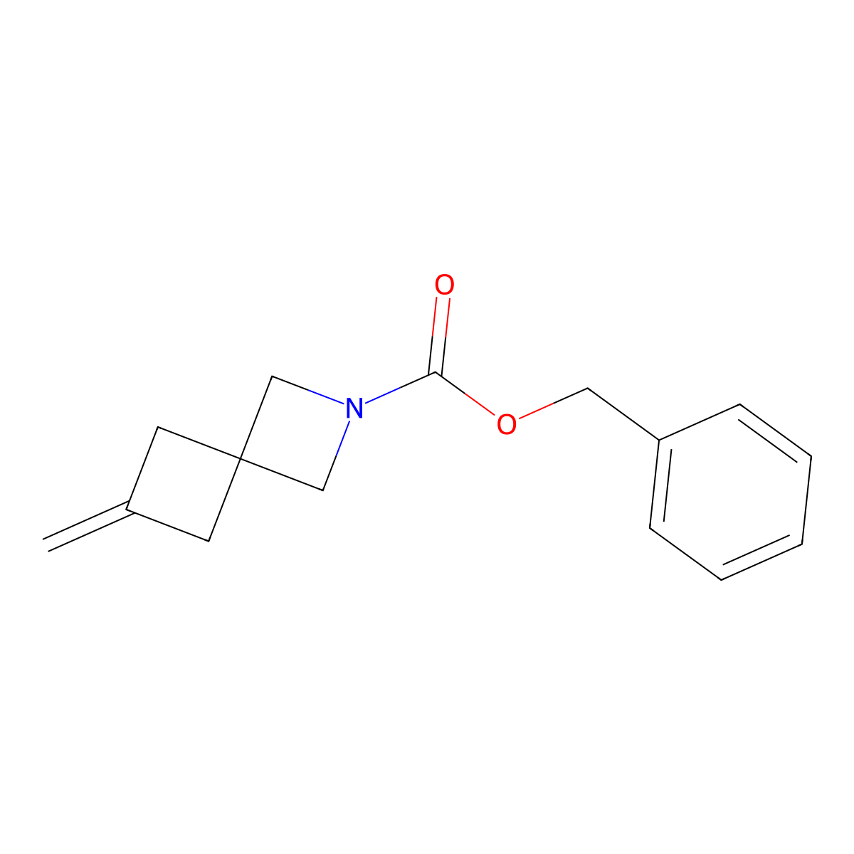 Benzyl 6-methylidene-2-azaspiro[3.3]heptane-2-carboxylate molecular structure, CAS 2913405-22-6