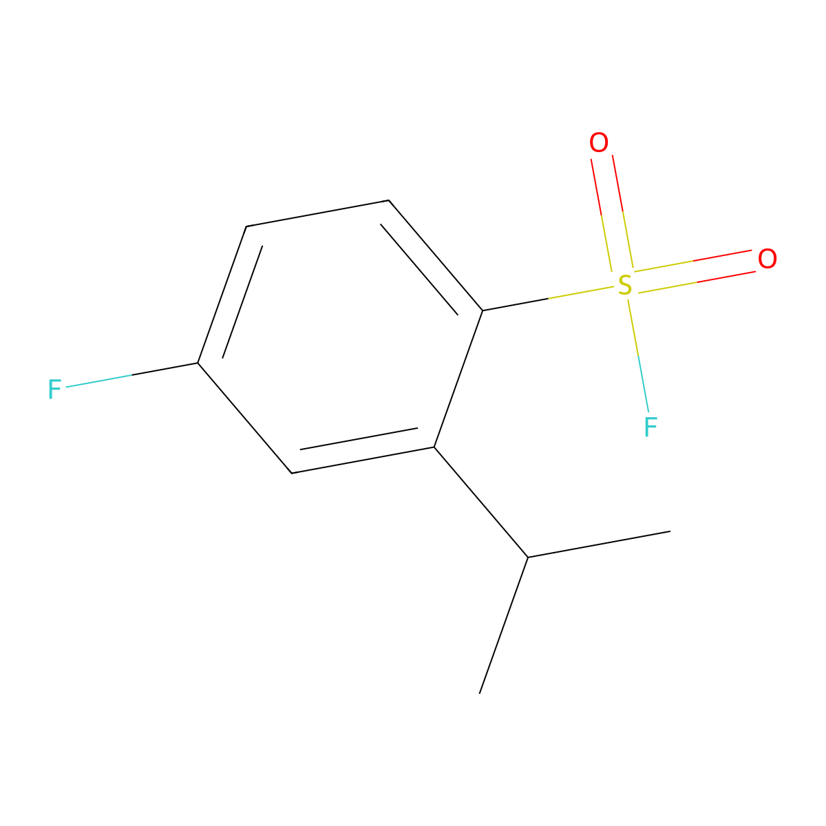 4-Fluoro-2-(propan-2-yl)benzene-1-sulfonyl fluoride molecular structure, CAS 2913405-23-7