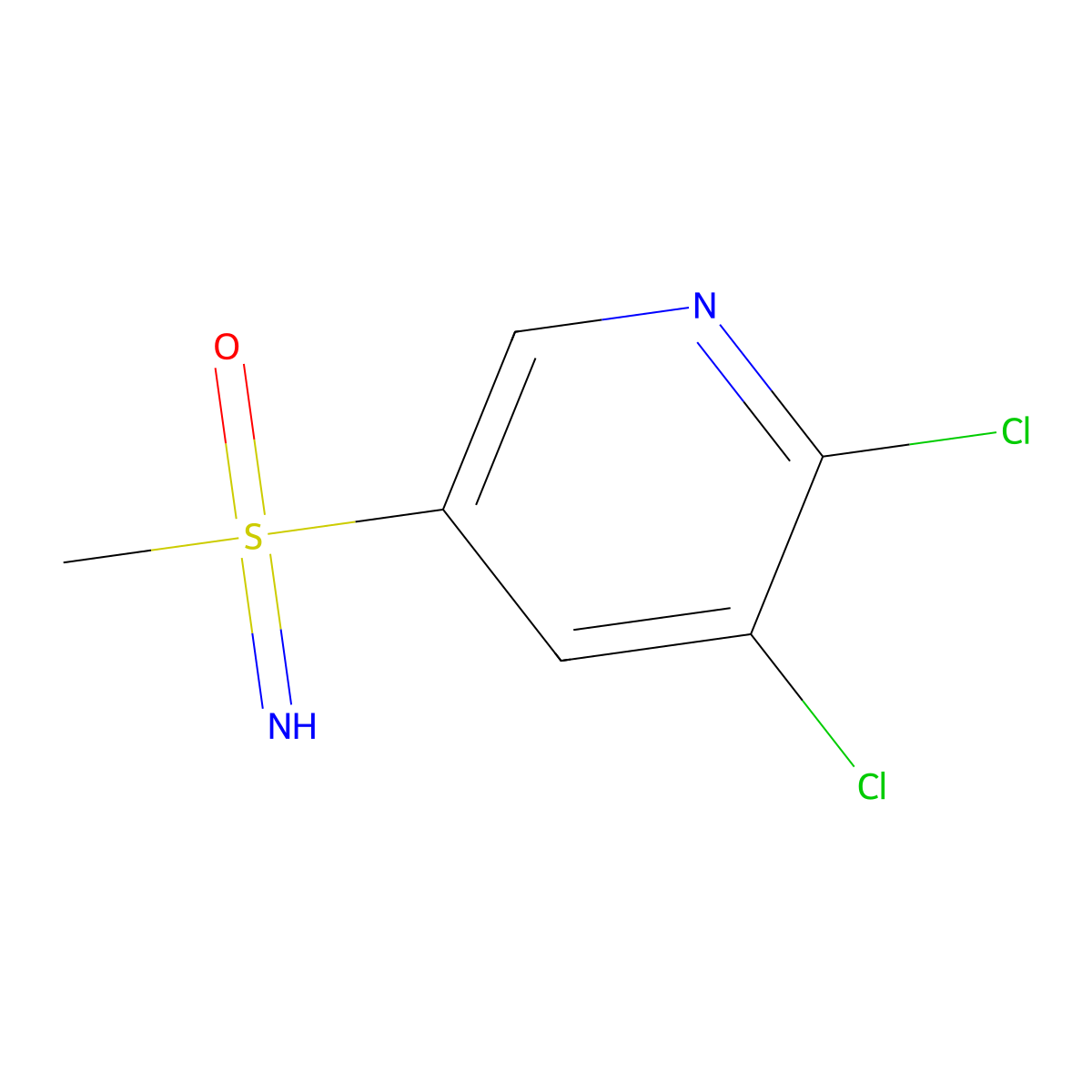 (5,6-Dichloropyridin-3-yl)(imino)methyl-lambda6-sulfanone molecular structure, CAS 2913405-38-4