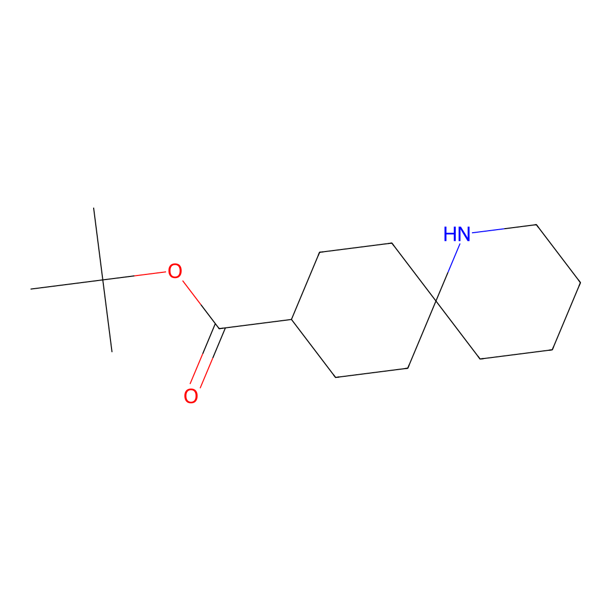 Tert-butyl 1-azaspiro[5.5]undecane-9-carboxylate molecular structure, CAS 2913405-40-8