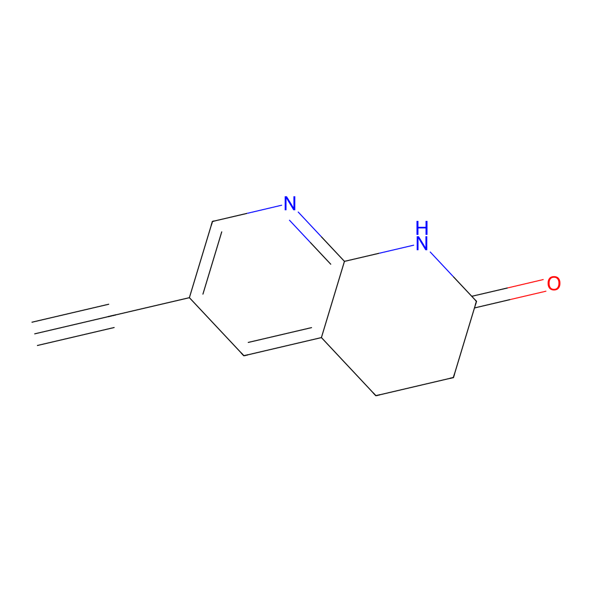 6-Ethynyl-1,2,3,4-tetrahydro-1,8-naphthyridin-2-one molecular structure, CAS 2913405-43-1