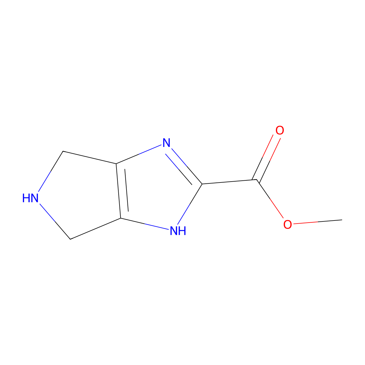 methyl 1H,4H,5H,6H-pyrrolo[3,4-d]imidazole-2-carboxylate molecular structure, CAS 2913405-46-4